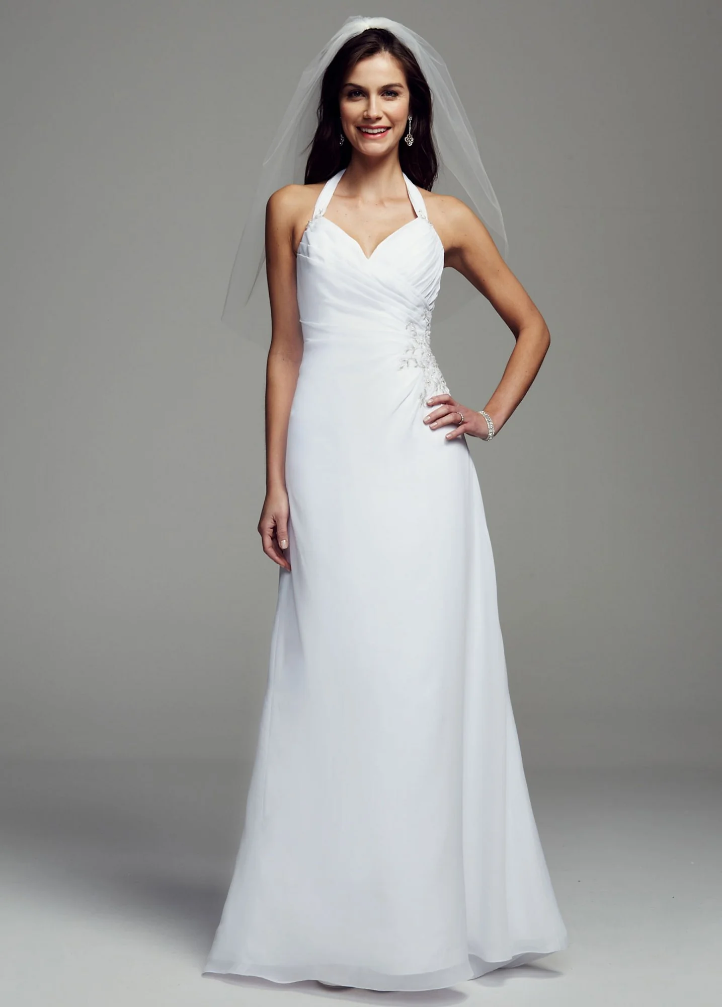 Sheath Georgette Gown with Halter Neckline - Image 2