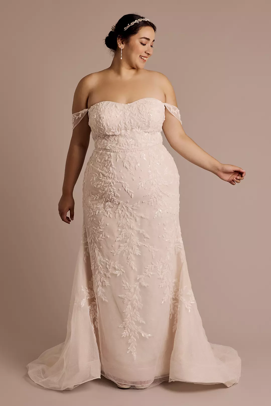 Sheath Wedding Dress with Removable Sleeves - Image 22