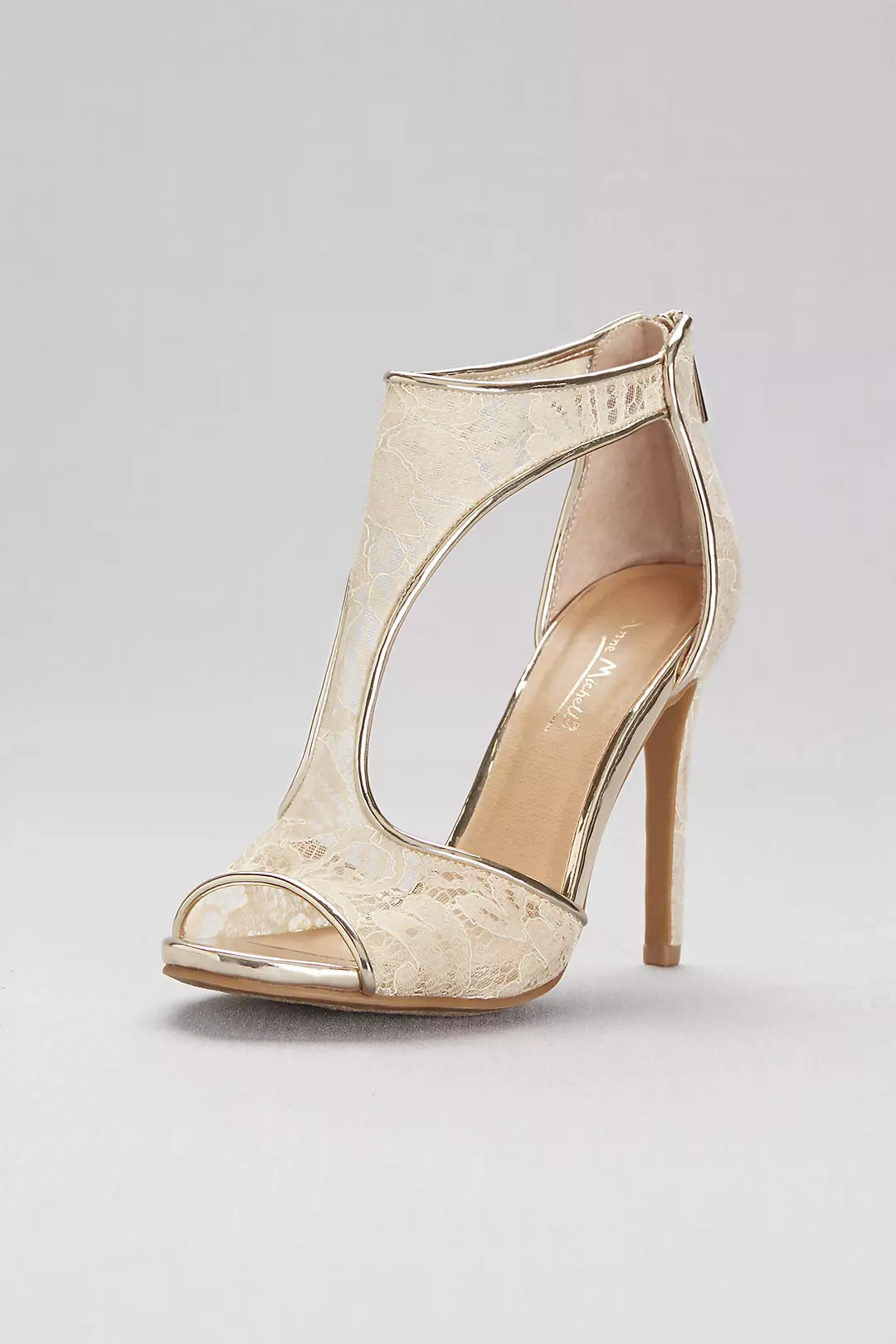 Sheer Lace Cutout Shooties with Metallic Trim - Image 2