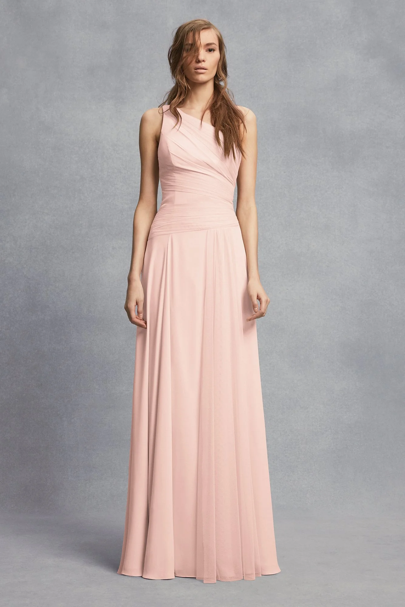 Sheer Strap One-Shoulder Sheath Bridesmaid Dress - Image 15