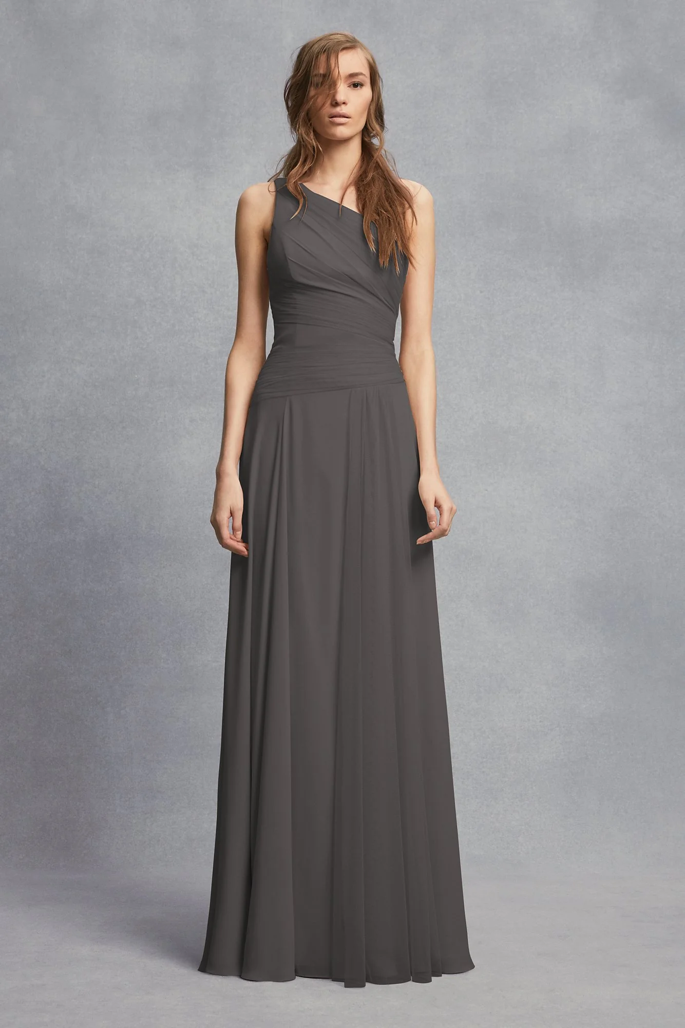 Sheer Strap One-Shoulder Sheath Bridesmaid Dress - Image 28