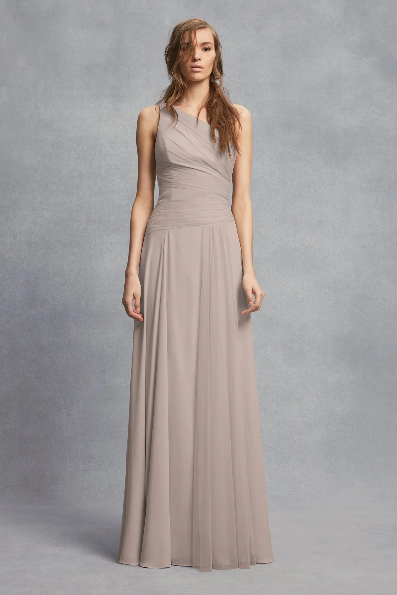 Sheer Strap One-Shoulder Sheath Bridesmaid Dress - Image 8
