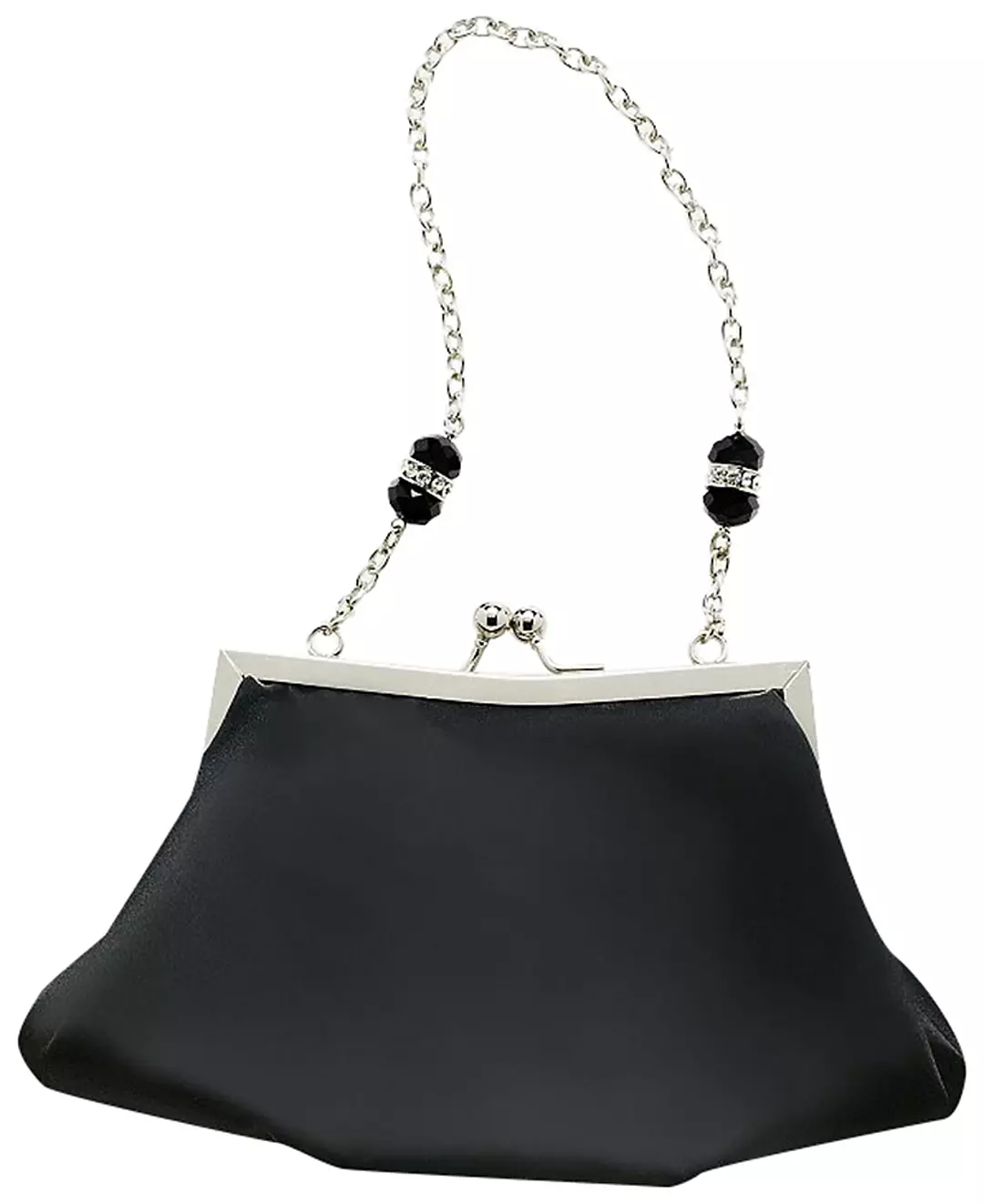 Shiny Satin Crystal Beaded Top Handle Bag - Image 2