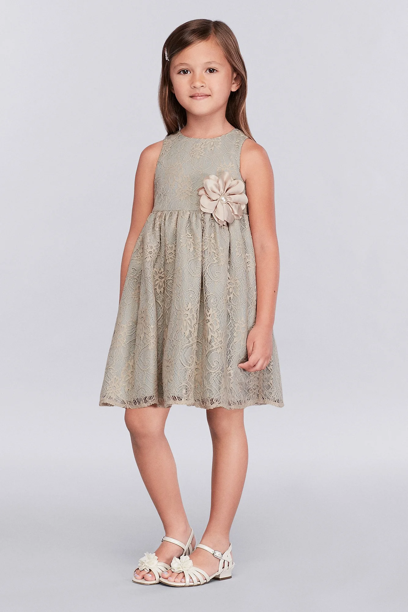 Short A-Line Lace Girls Dress