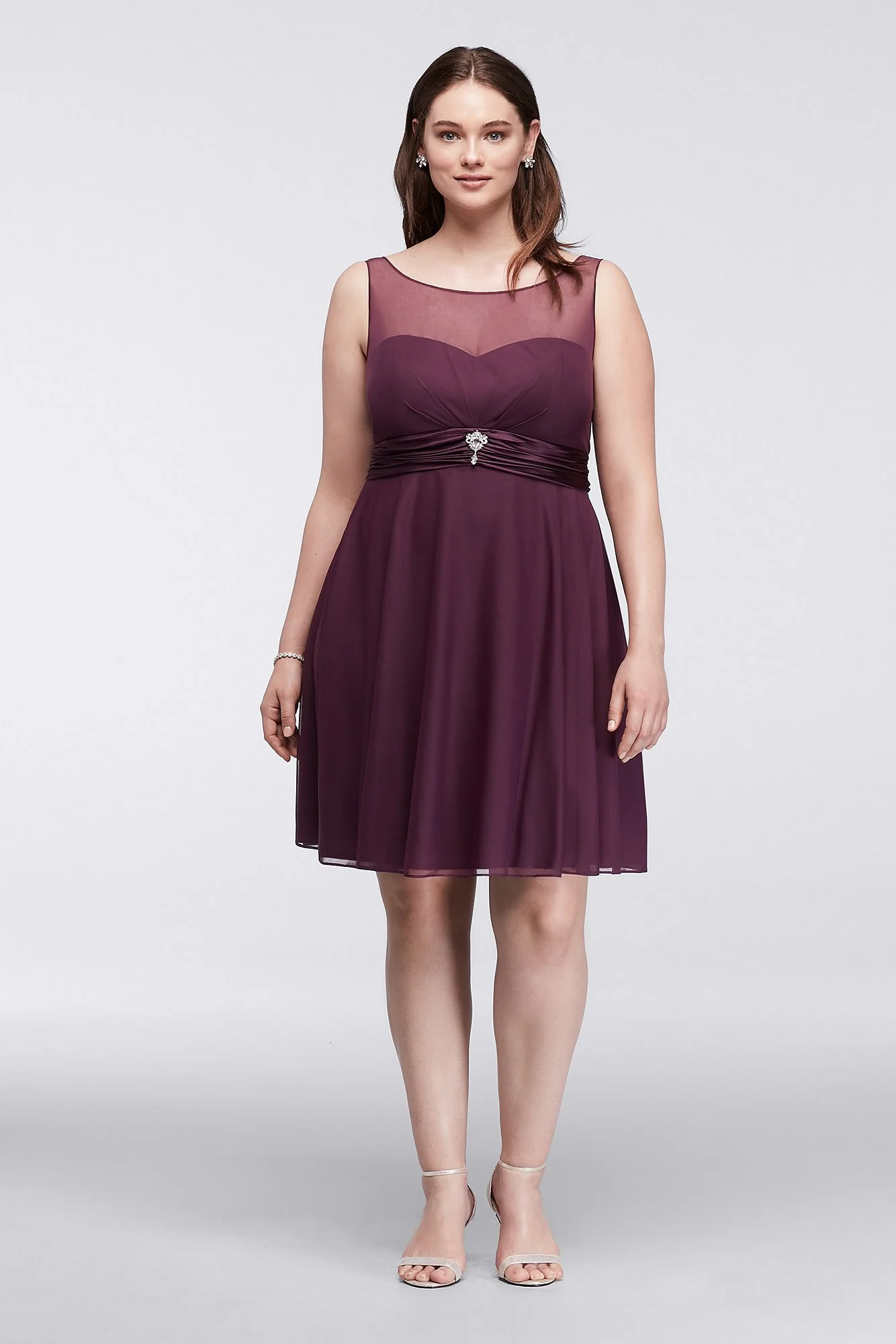 Short Dress with Illusion Sweetheart Neckline - Image 3