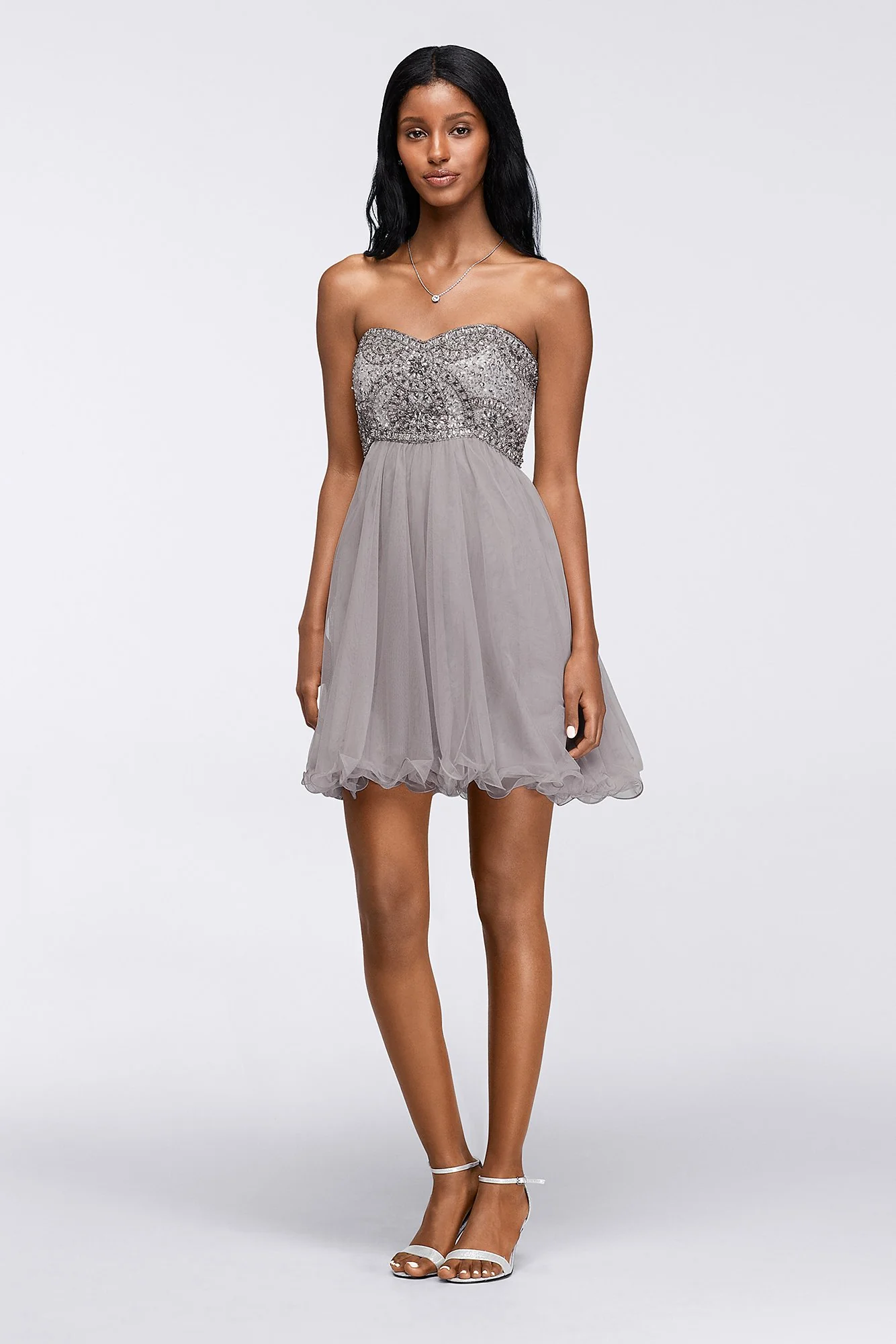 Short Homecoming Dress with Ornate Beaded Bodice