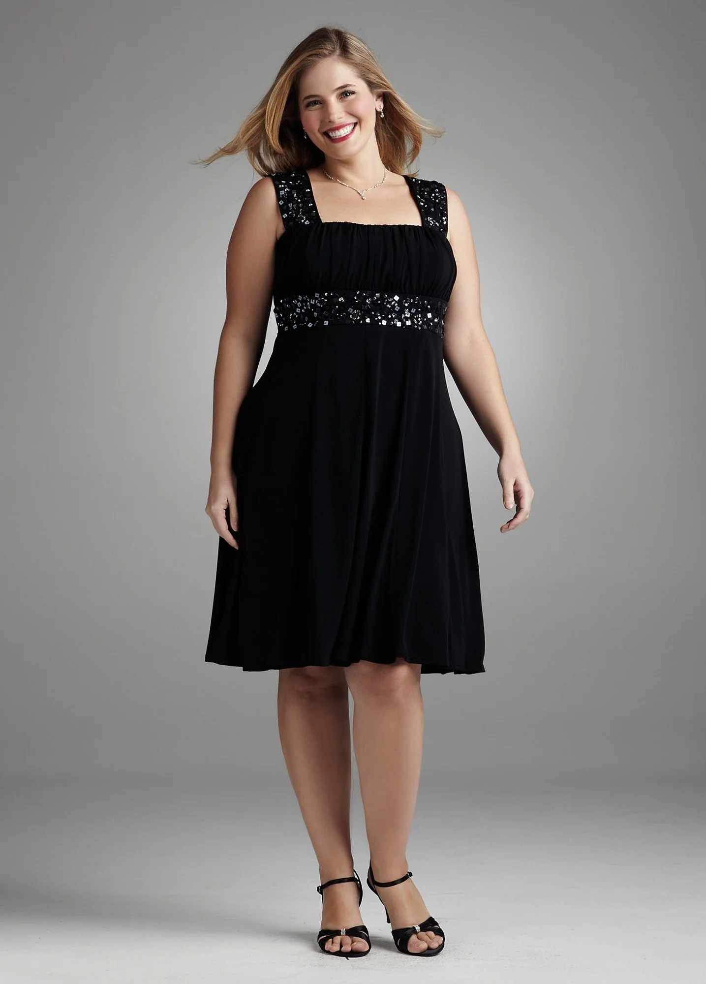 Short Jersey Dress with Beaded Straps and Waist