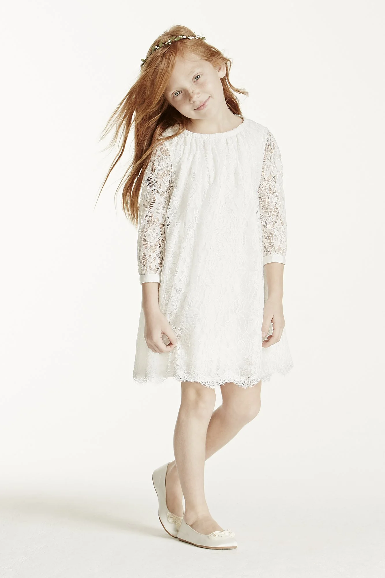 Short Lace Dress with Illusion Sleeves