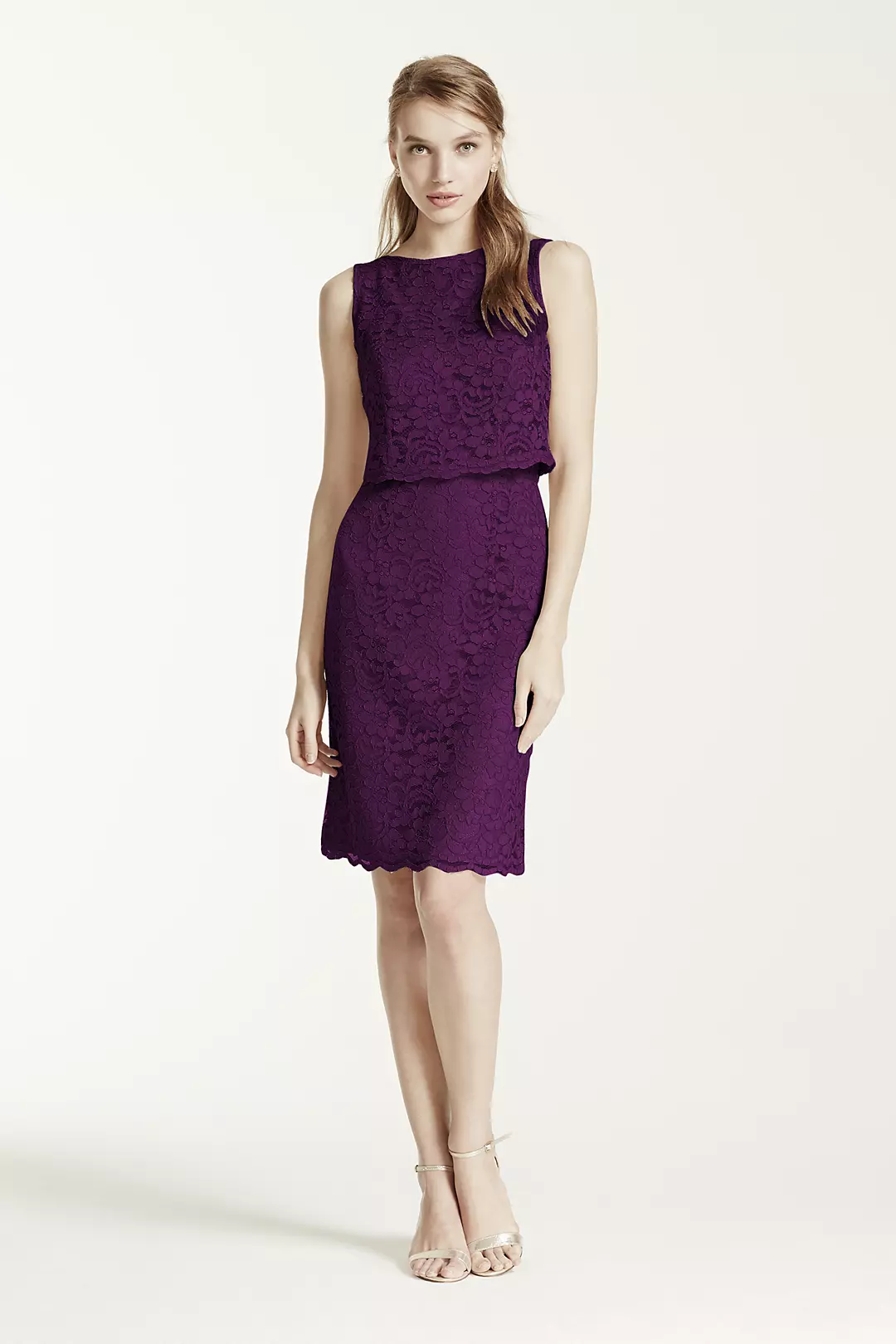 Short Lace Dress with Removable Popover Top - Image 19
