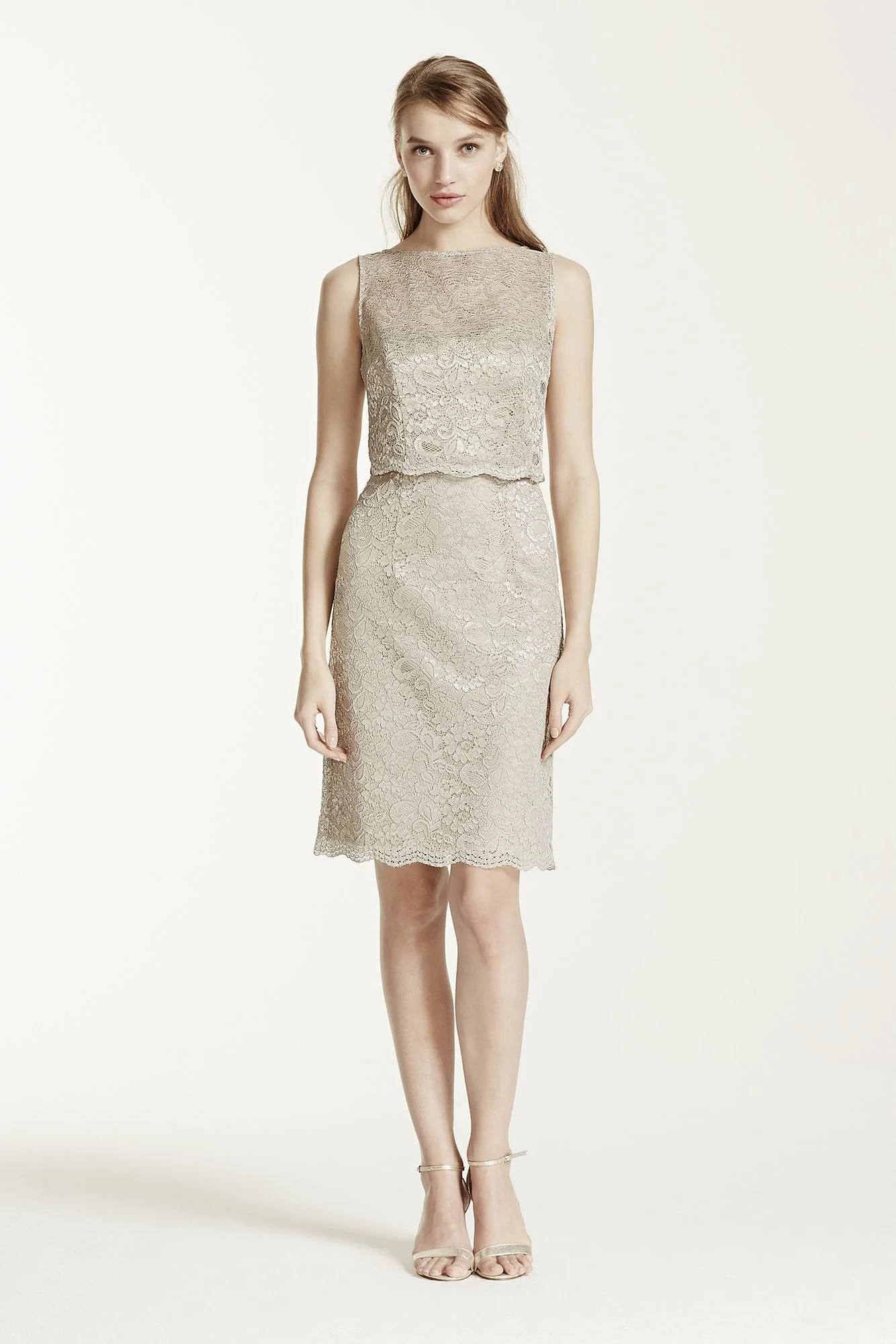 Short Lace Dress with Removable Popover Top - Image 25