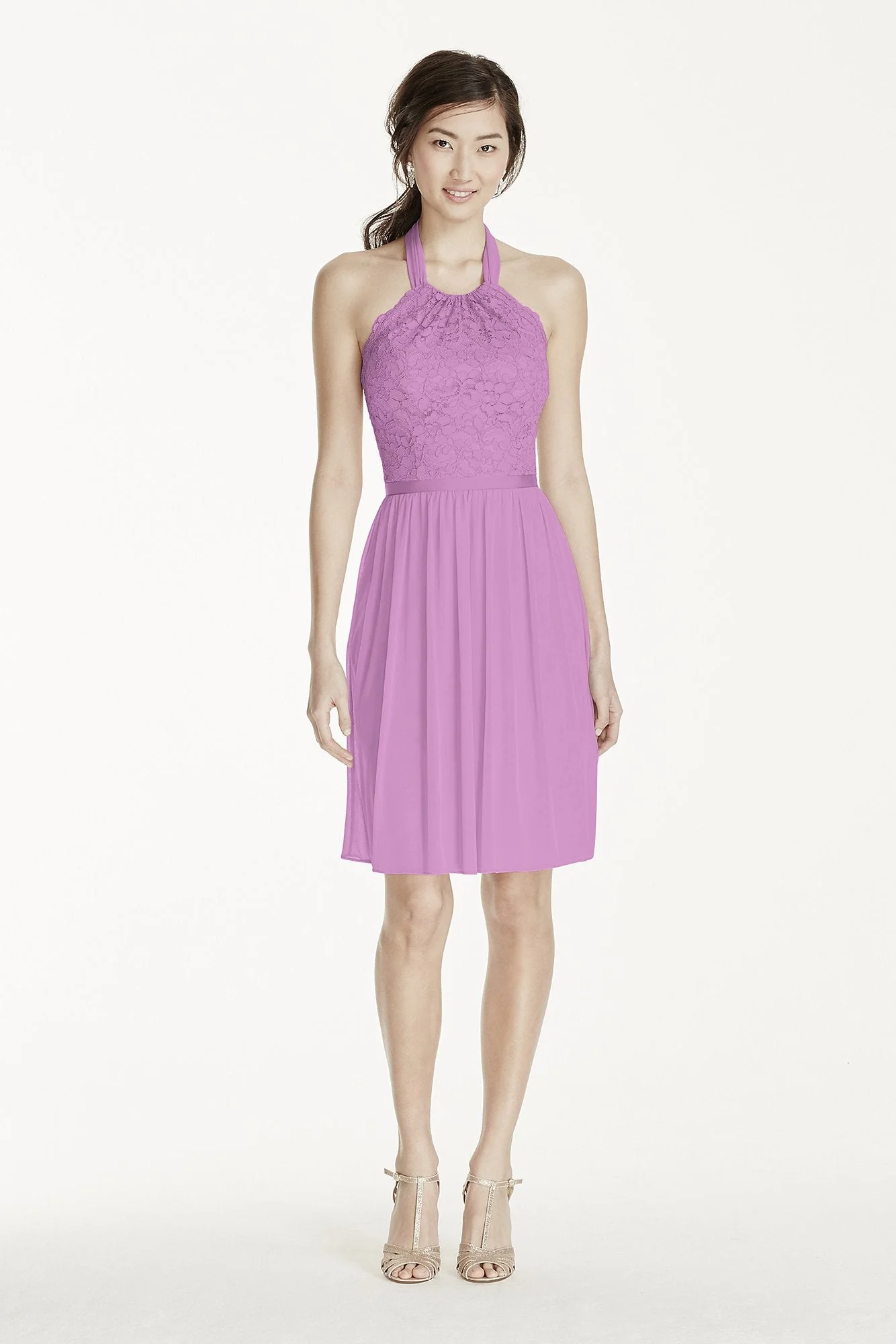 Short Lace Mesh Dress with Halter Neckline - Image 20
