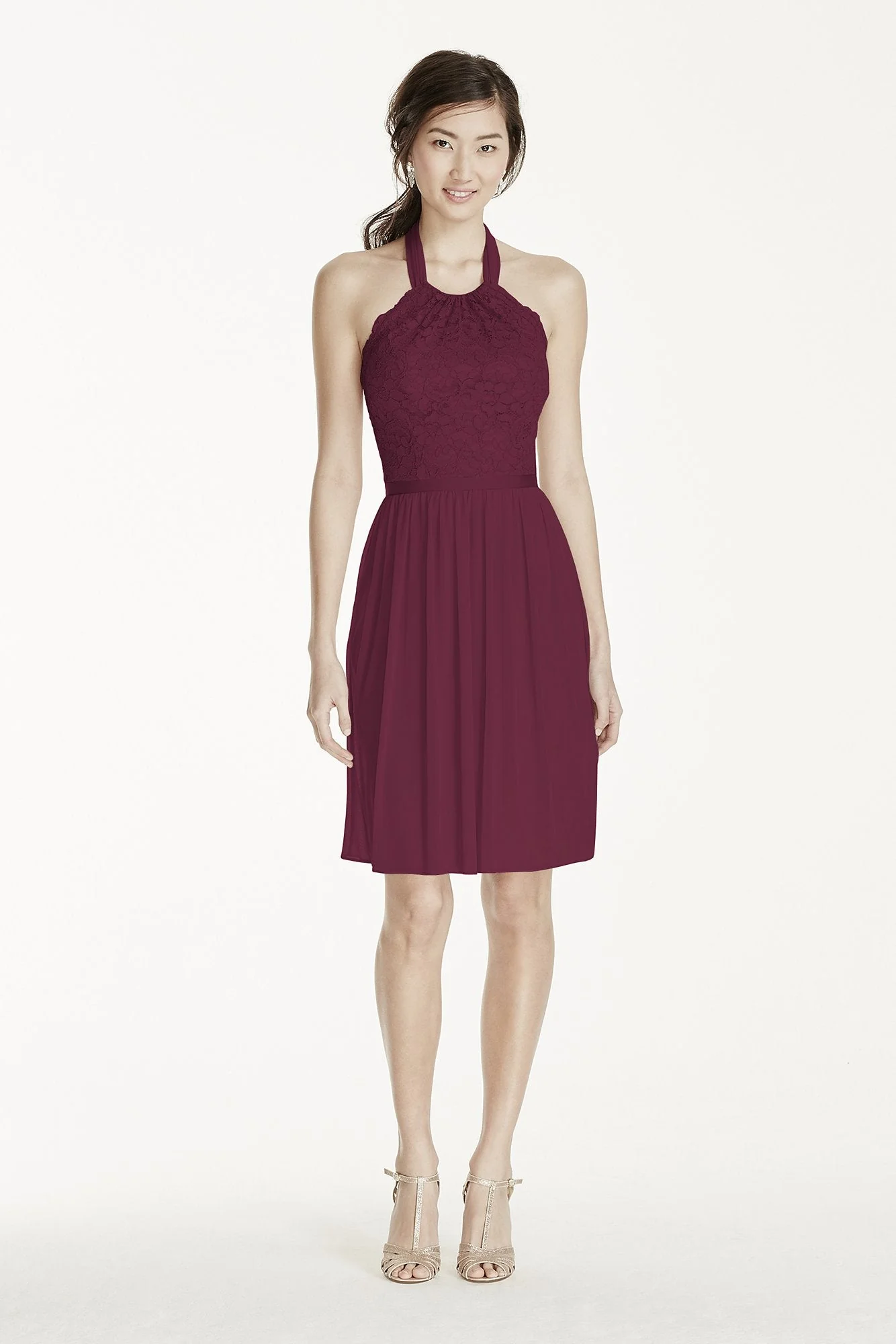 Short Lace Mesh Dress with Halter Neckline - Image 22