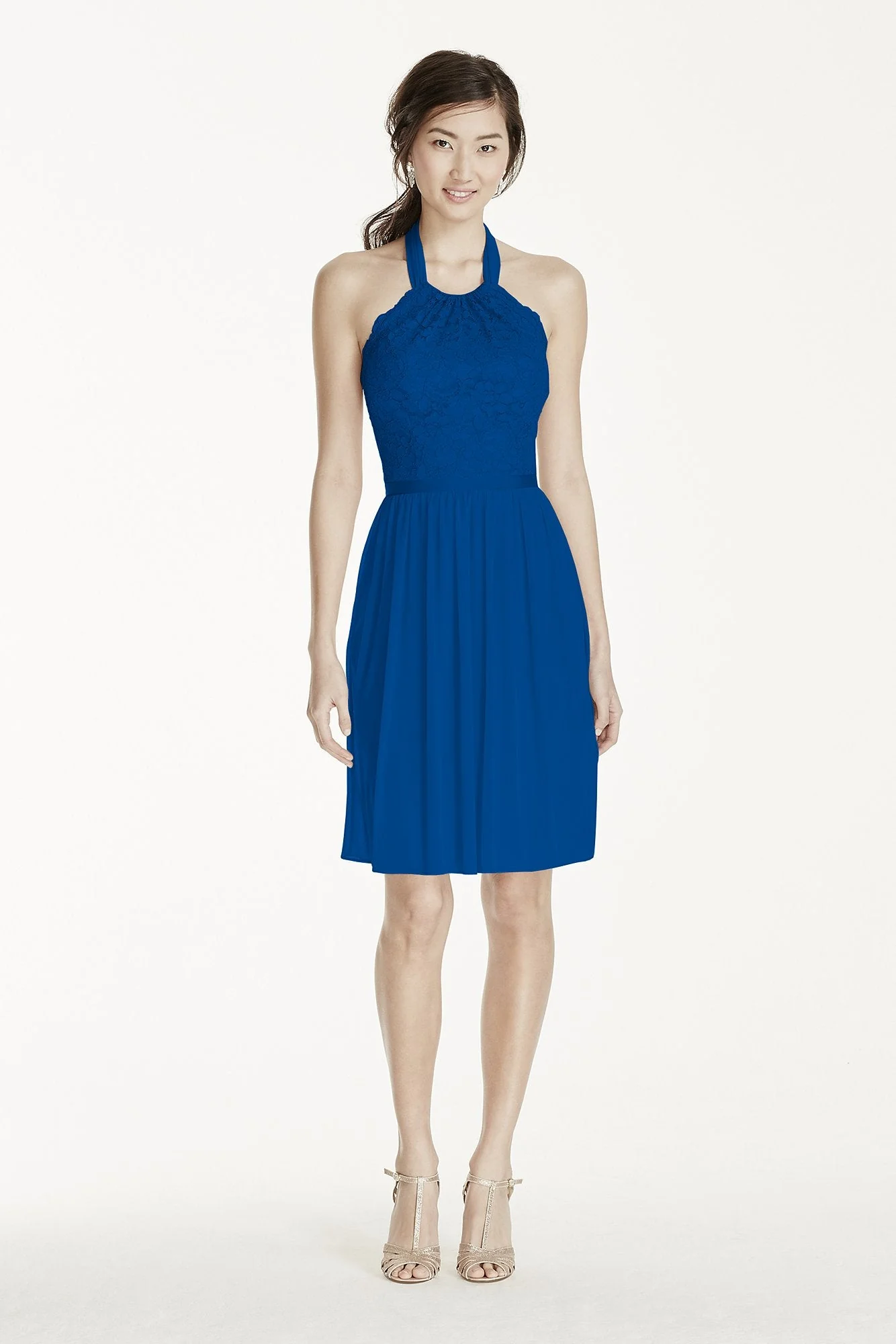 Short Lace Mesh Dress with Halter Neckline - Image 27