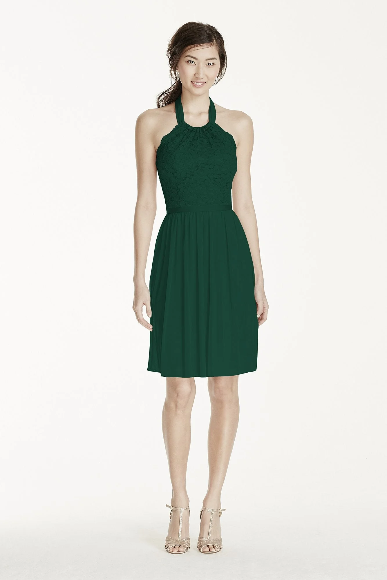 Short Lace Mesh Dress with Halter Neckline - Image 28