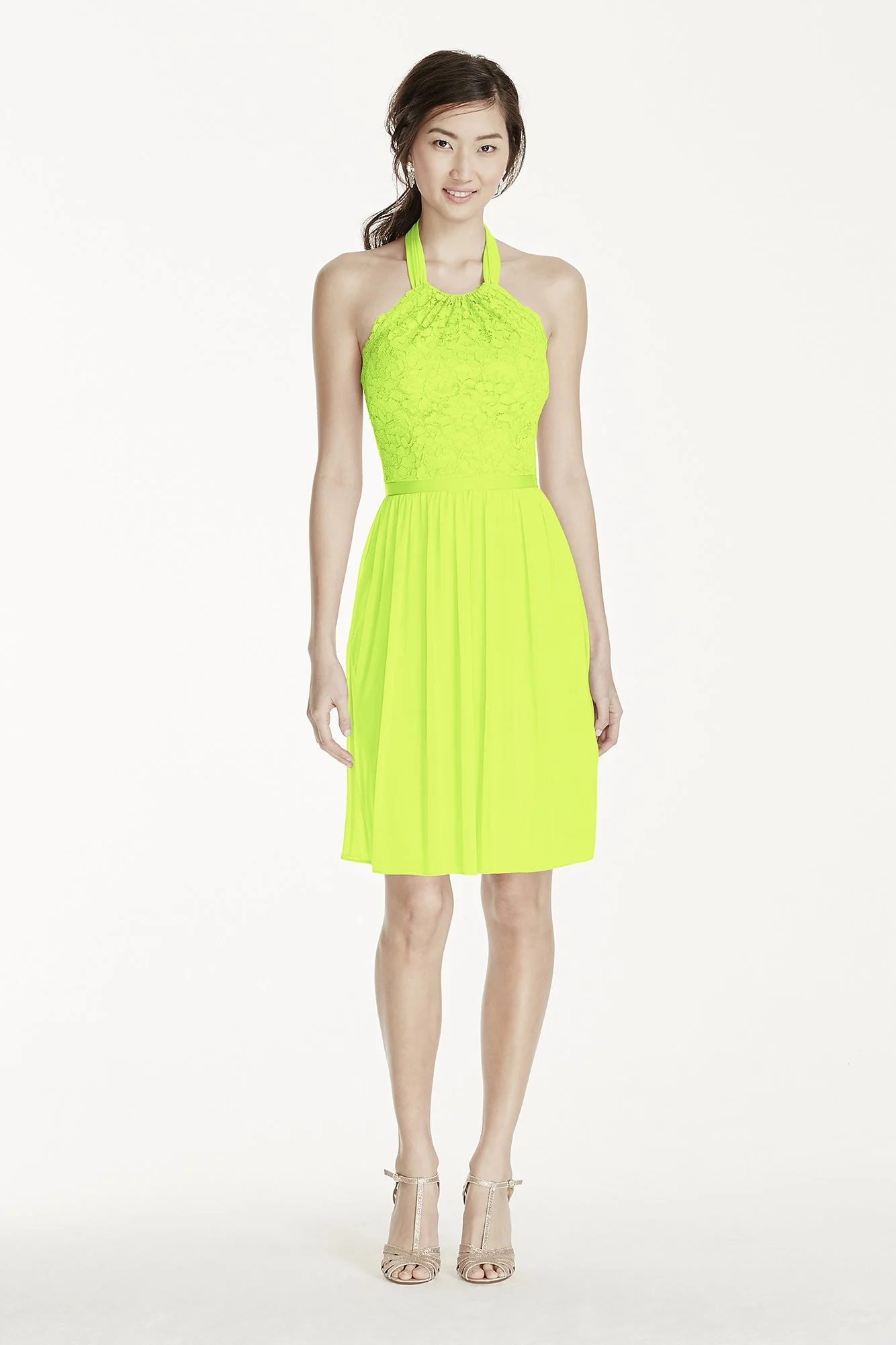 Short Lace Mesh Dress with Halter Neckline - Image 31