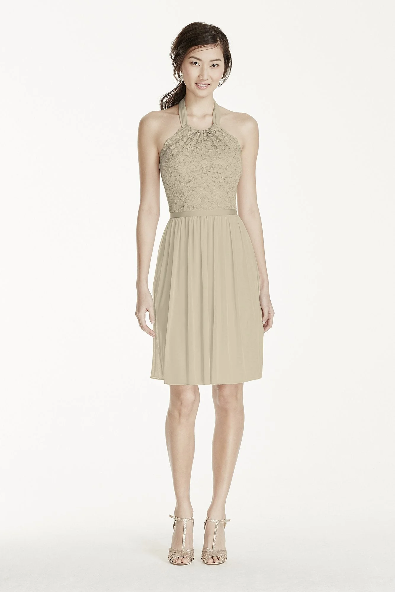 Short Lace Mesh Dress with Halter Neckline - Image 50