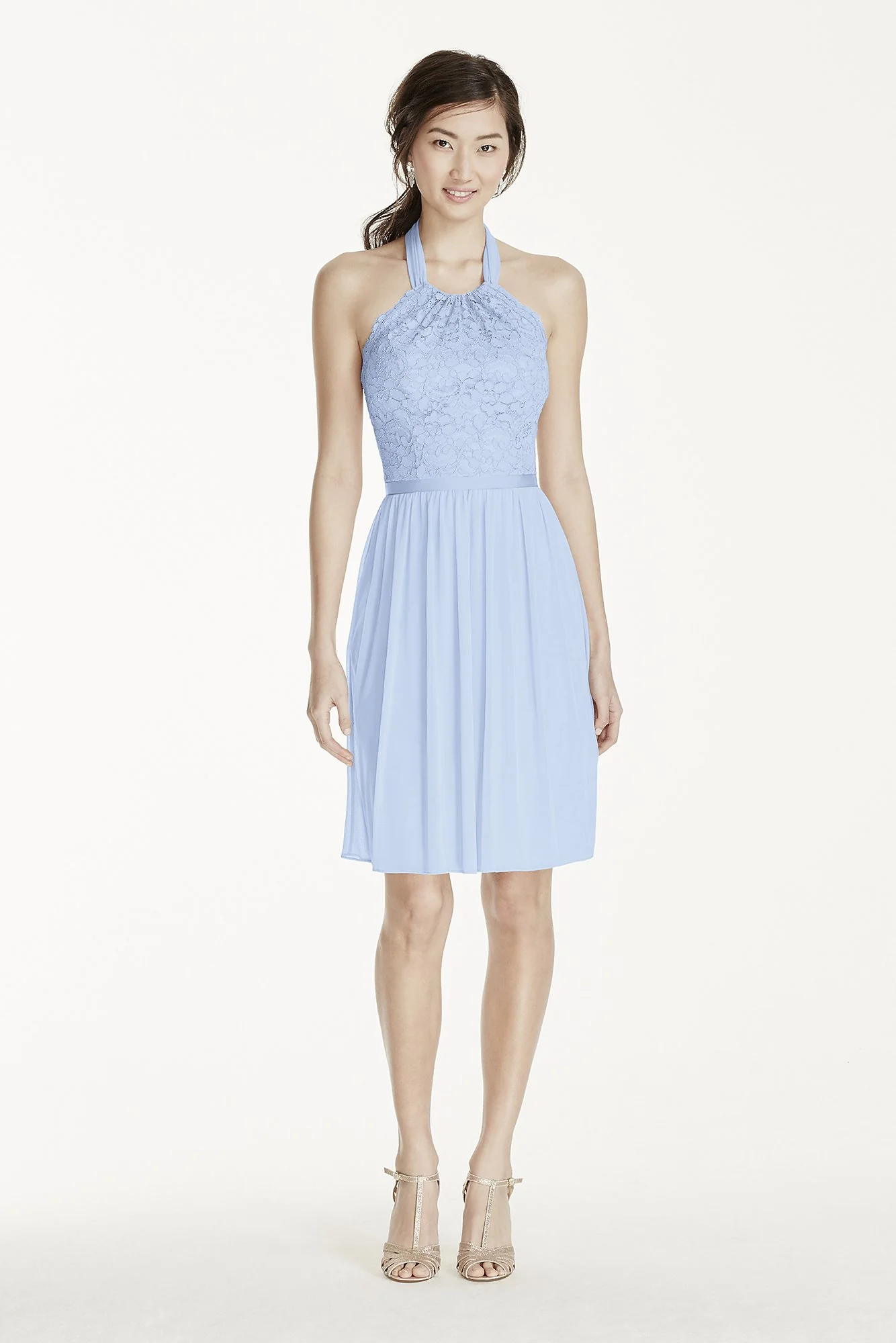 Short Lace Mesh Dress with Halter Neckline - Image 65