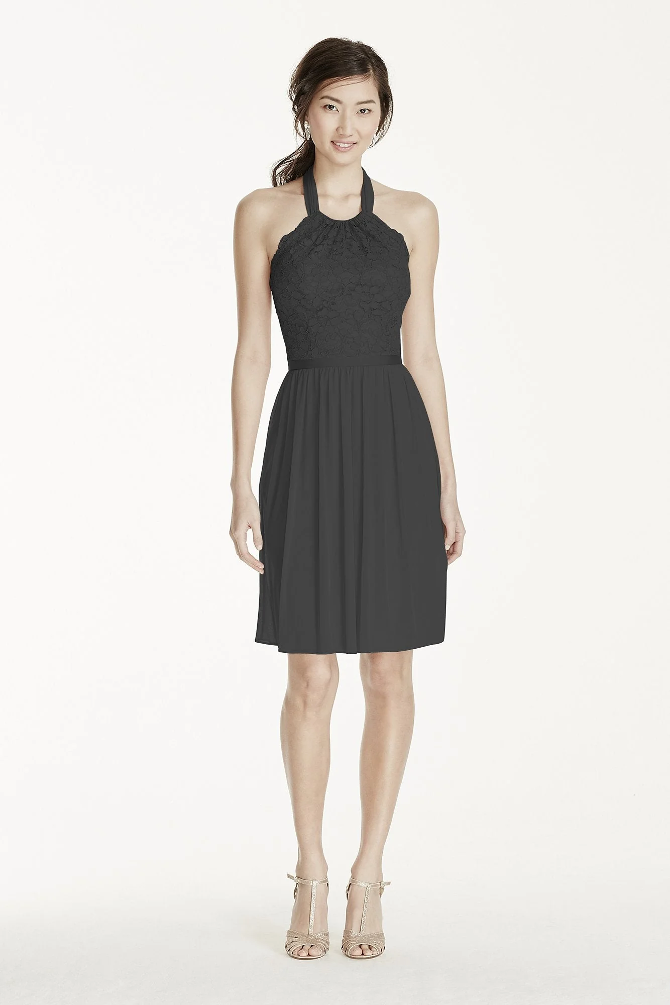 Short Lace Mesh Dress with Halter Neckline - Image 66