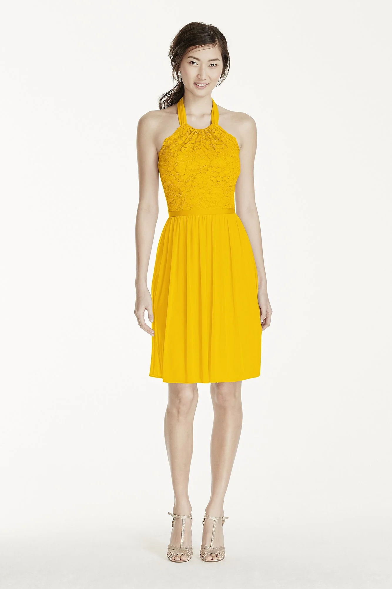 Short Lace Mesh Dress with Halter Neckline - Image 72