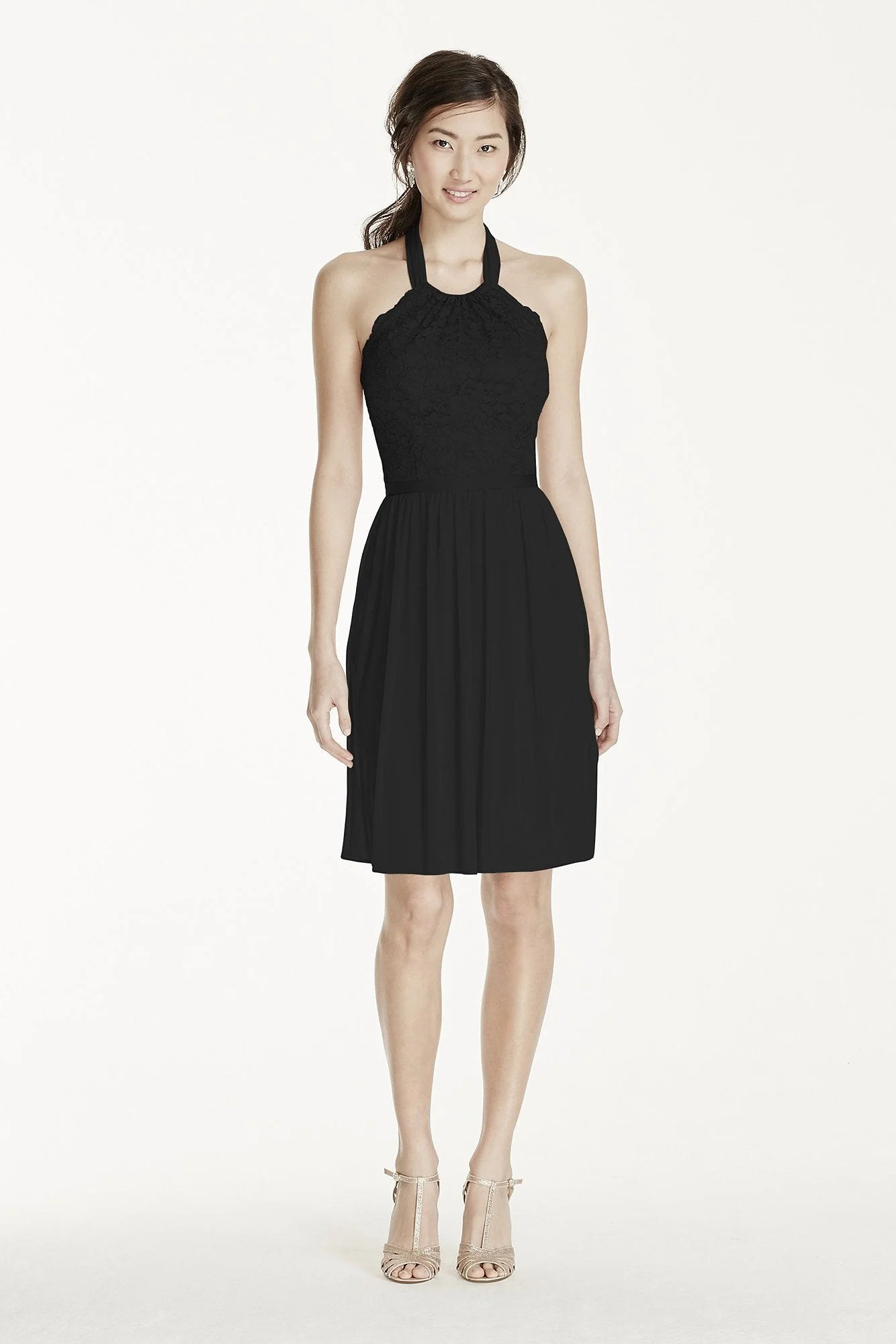 Short Lace Mesh Dress with Halter Neckline - Image 78