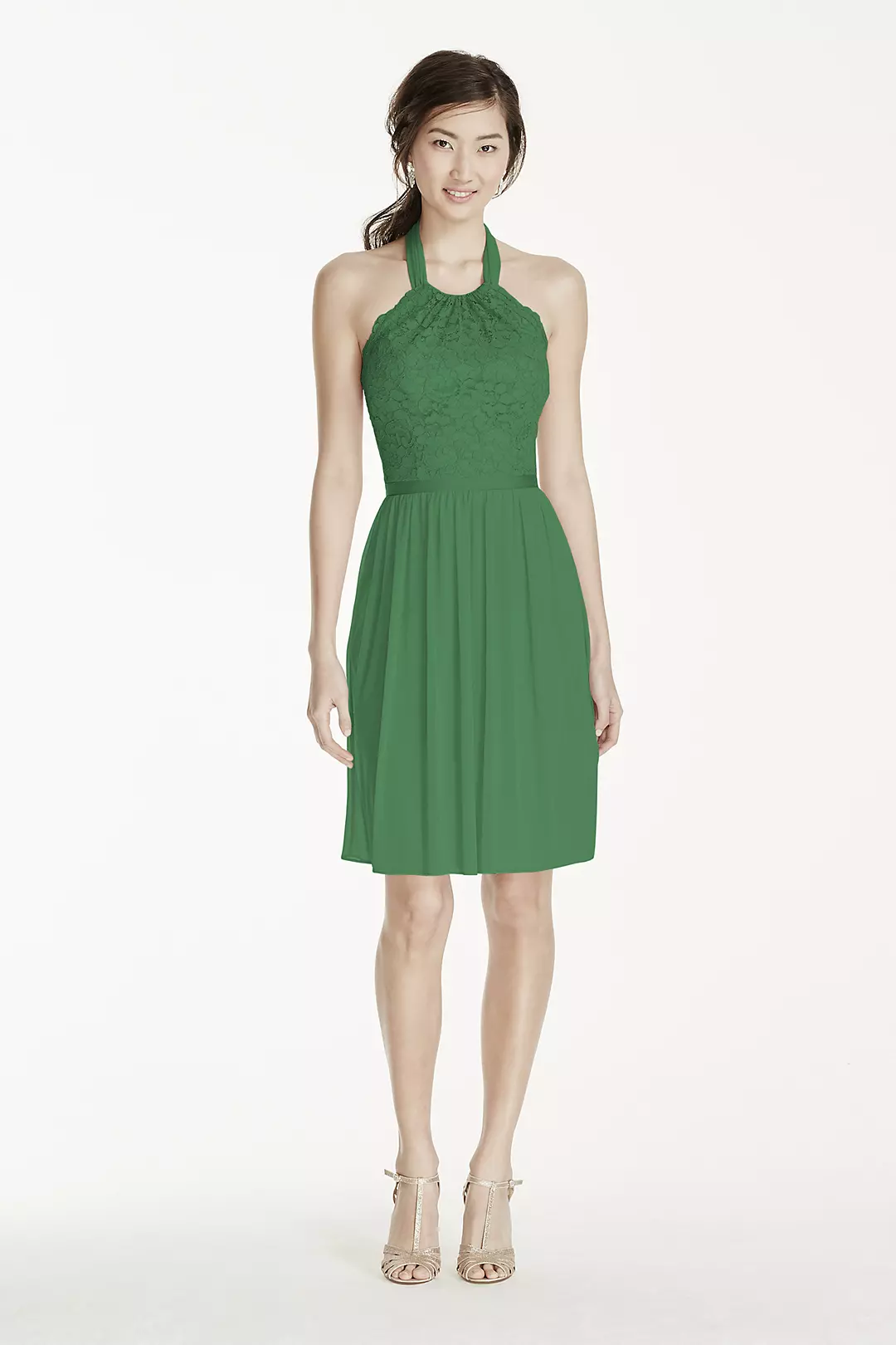 Short Lace Mesh Dress with Halter Neckline - Image 91