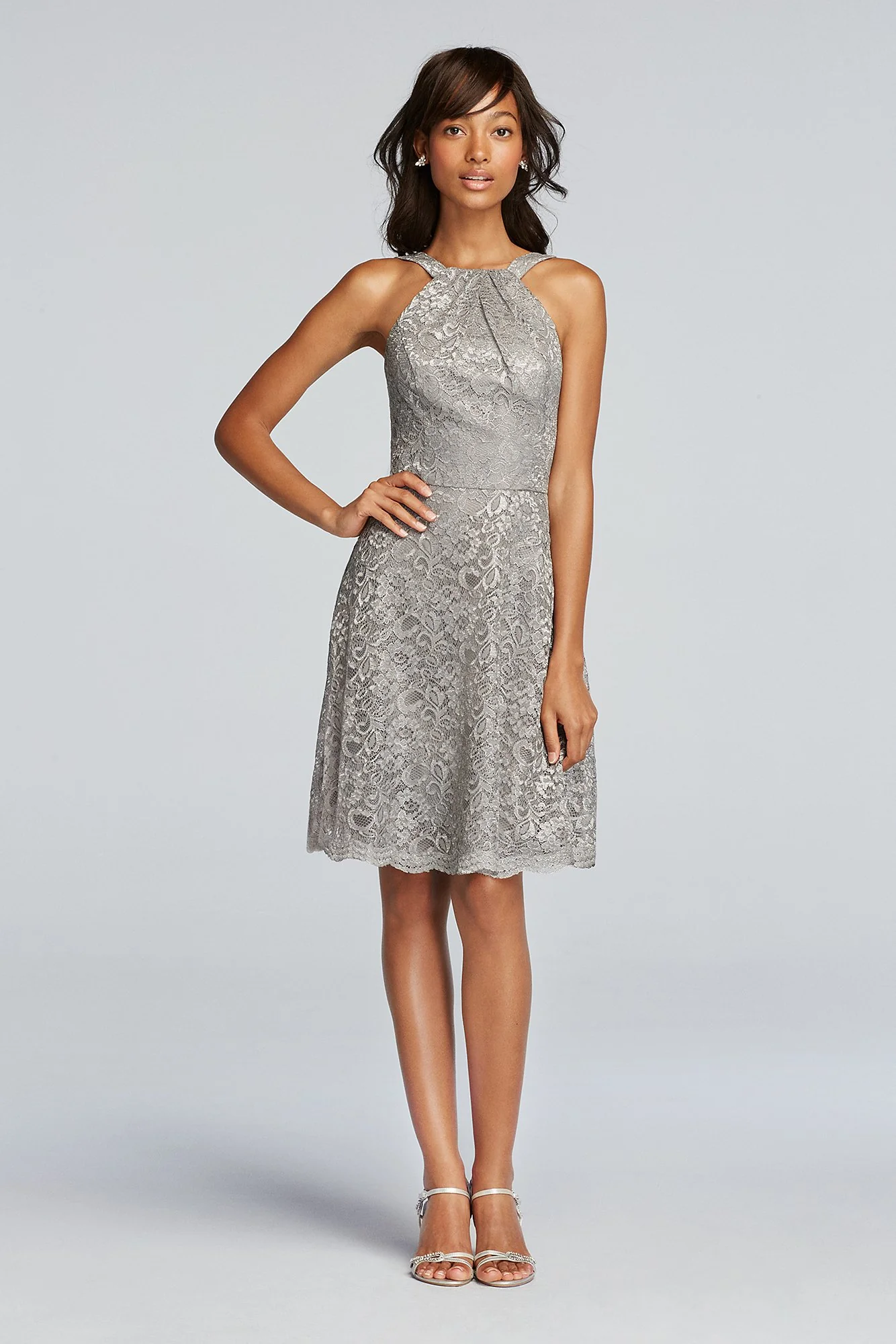 Short All Over Lace Dress with Y Neck - Image 33