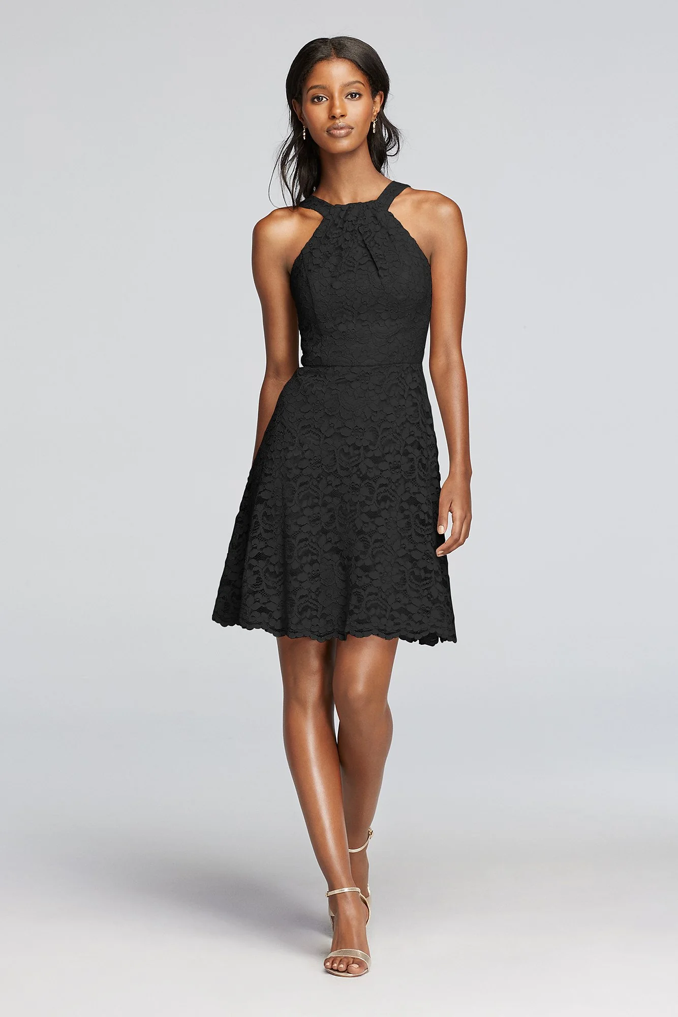Short All Over Lace Dress with Y Neck - Image 41