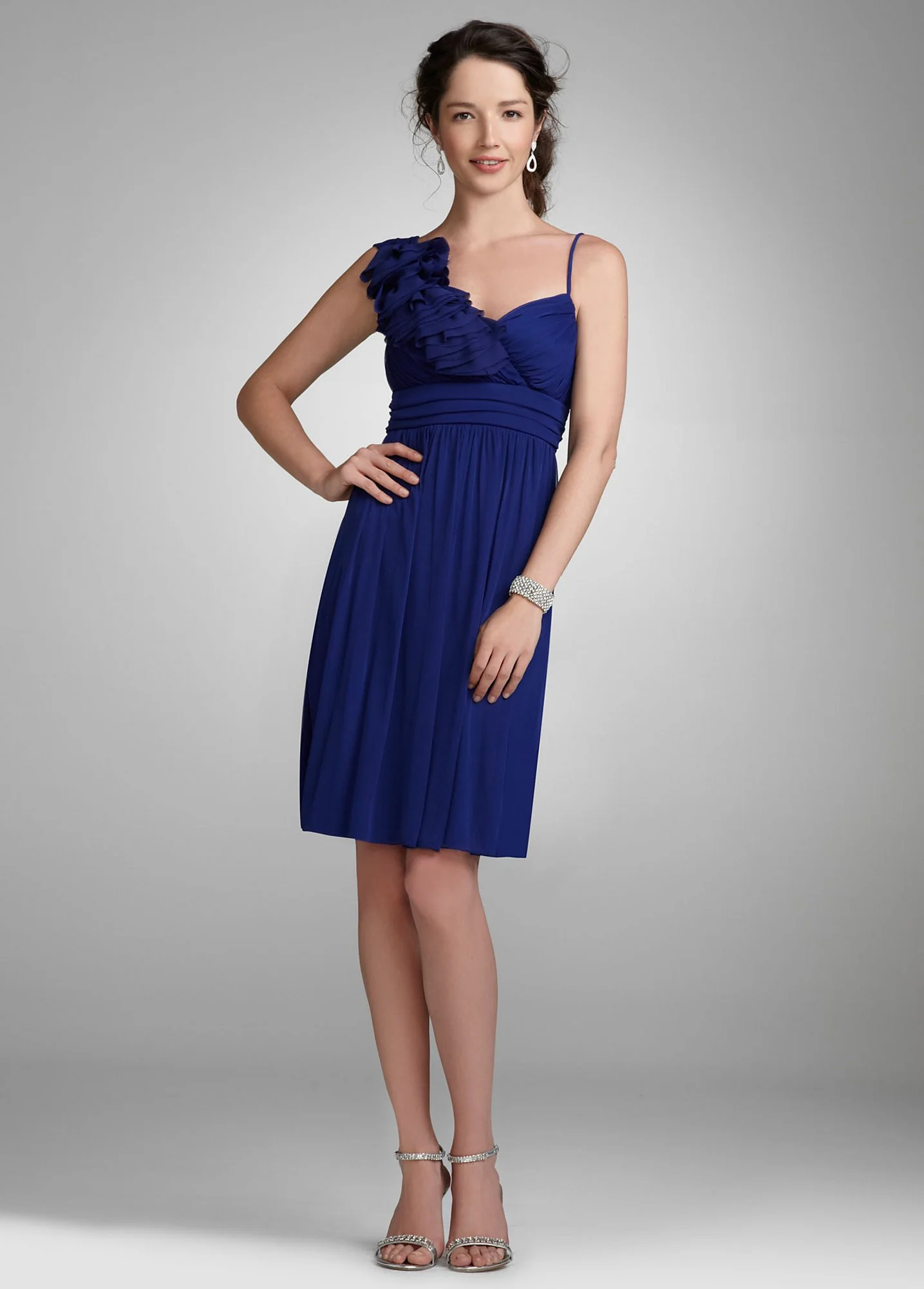 Short Mesh Dress with 3D Floral Detail