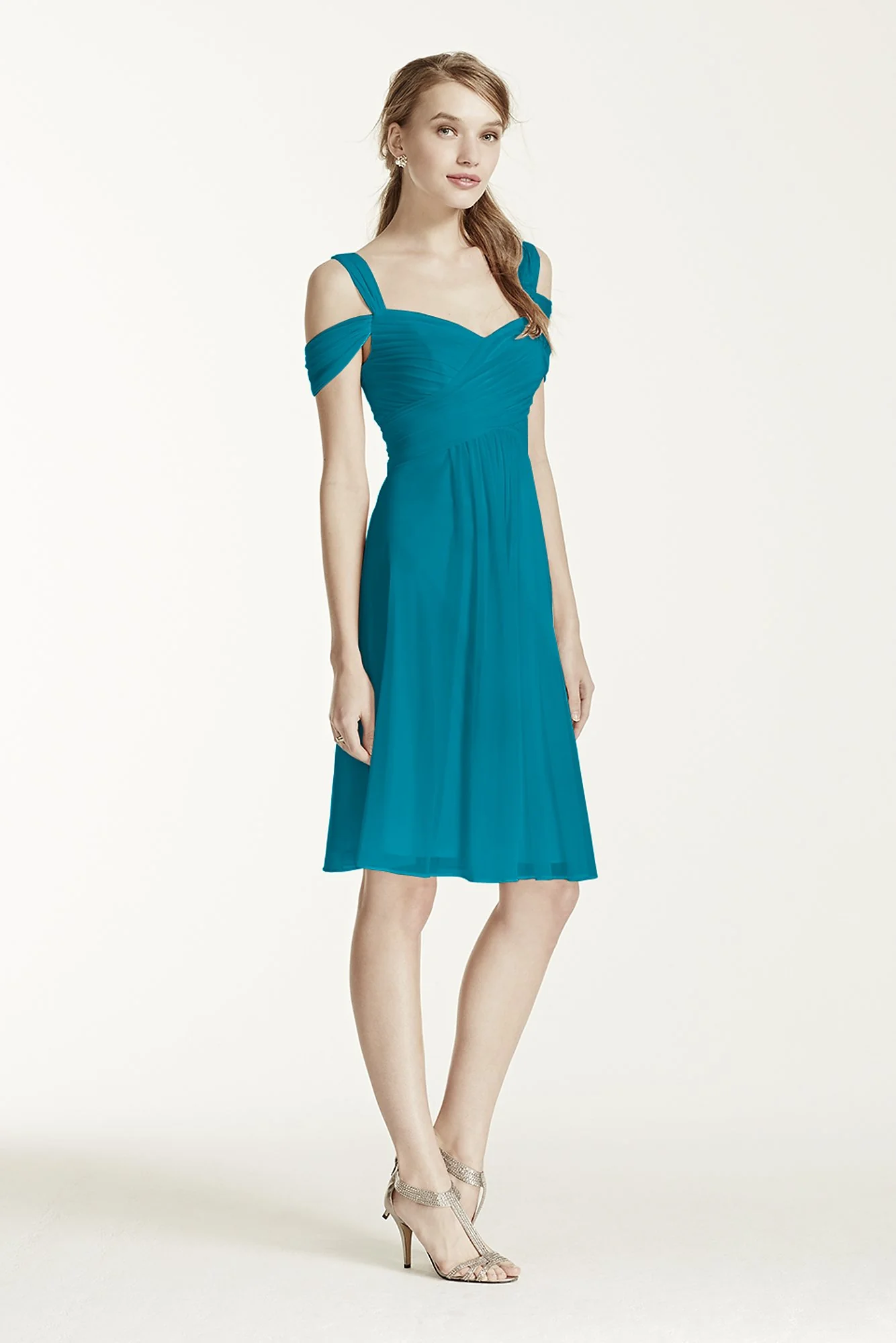 Short Mesh Dress with Split Sleeves - Image 45