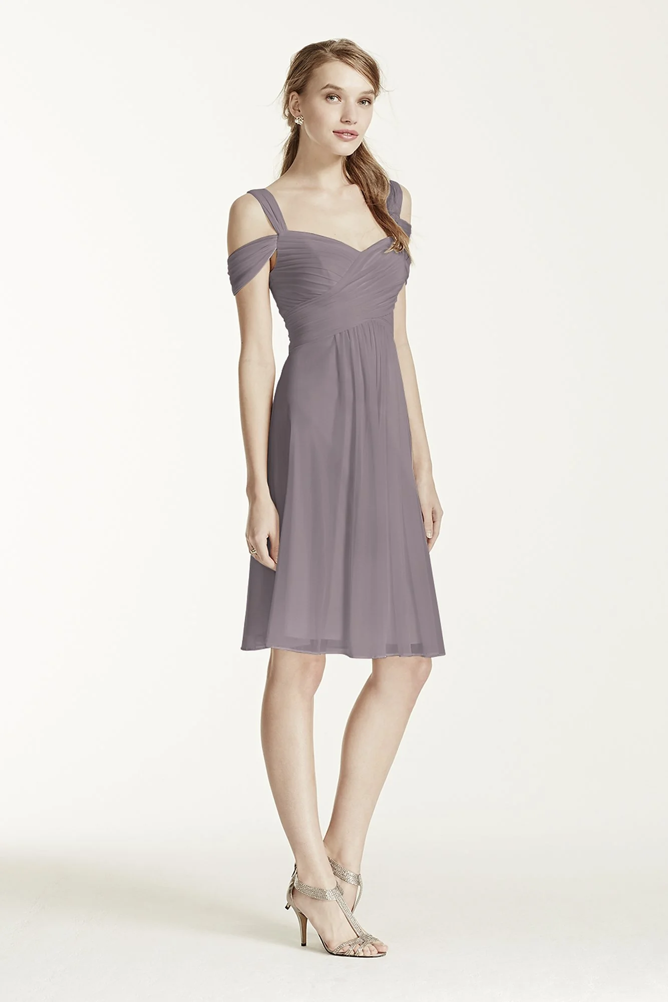 Short Mesh Dress with Split Sleeves - Image 58
