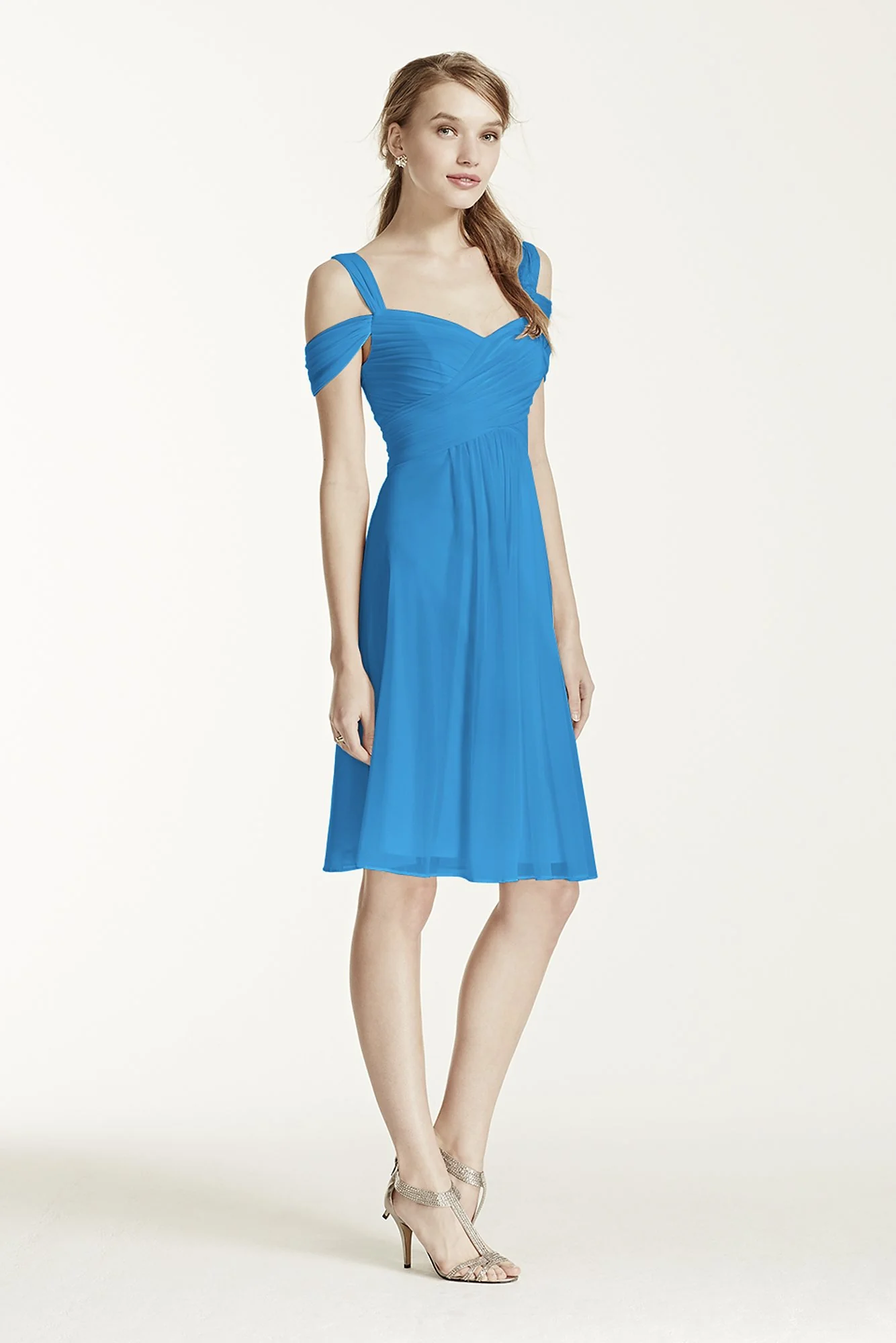 Short Mesh Dress with Split Sleeves - Image 70