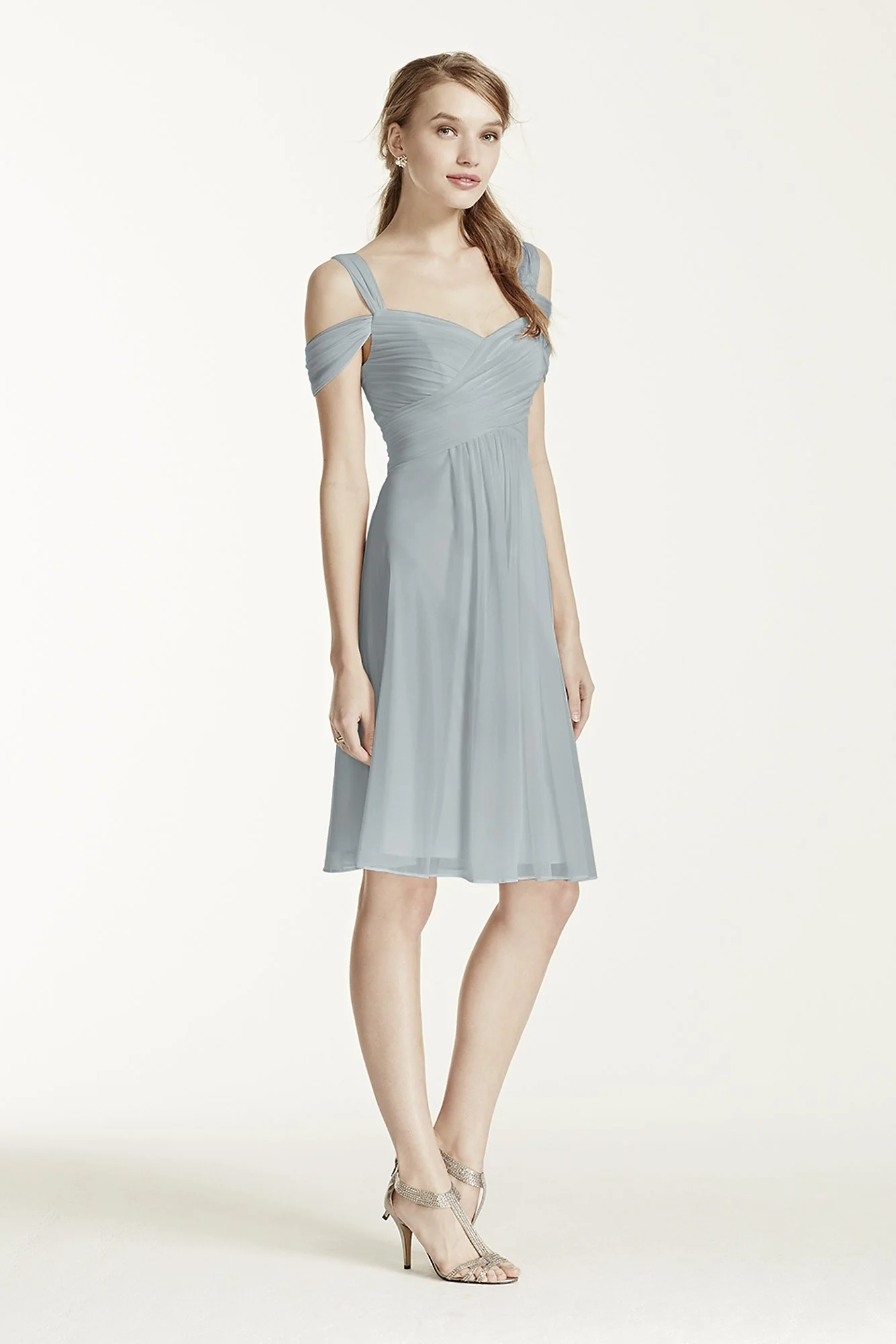 Short Mesh Dress with Split Sleeves - Image 94