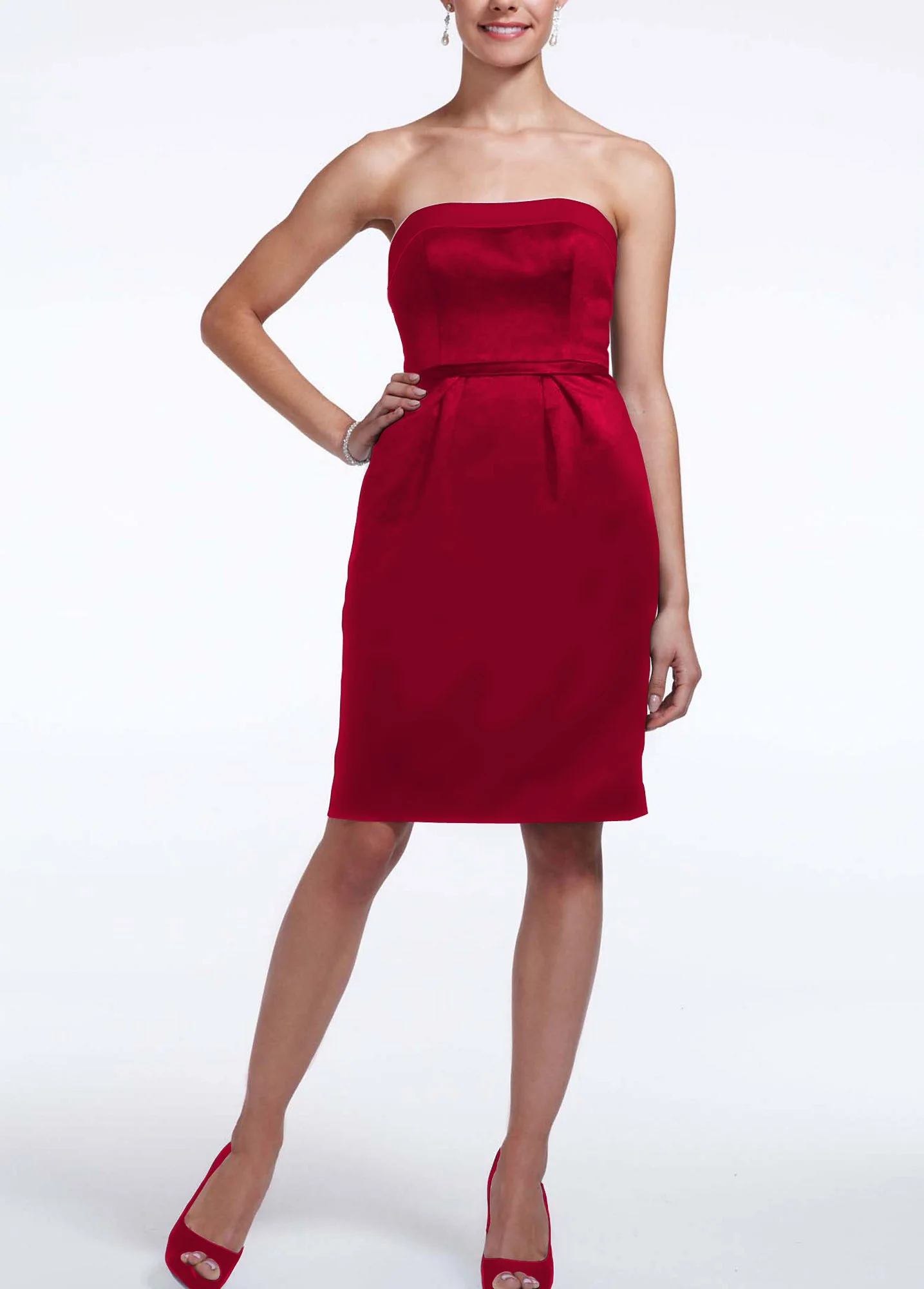 Short Satin Dress with Back Bow Detail - Image 12