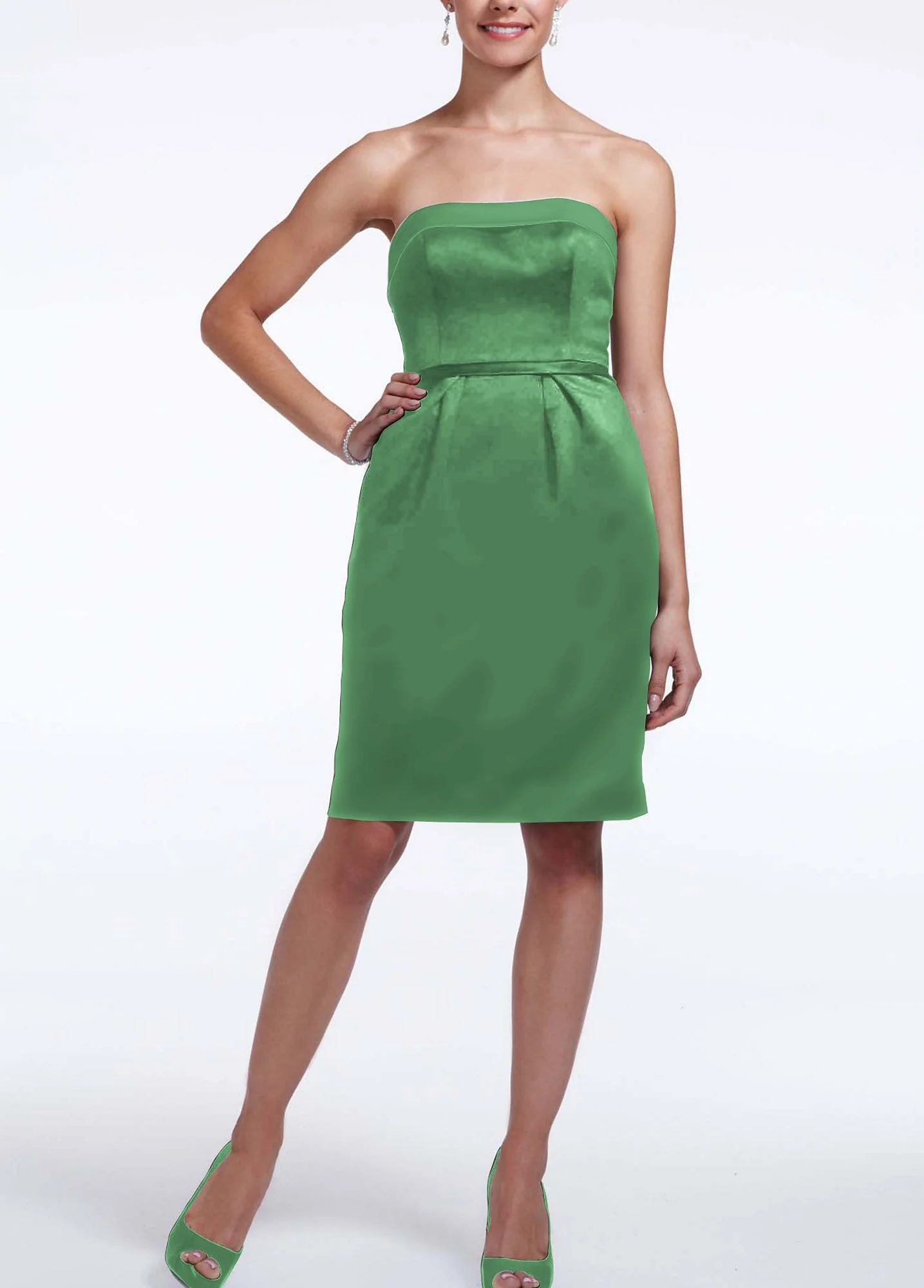 Short Satin Dress with Back Bow Detail - Image 16
