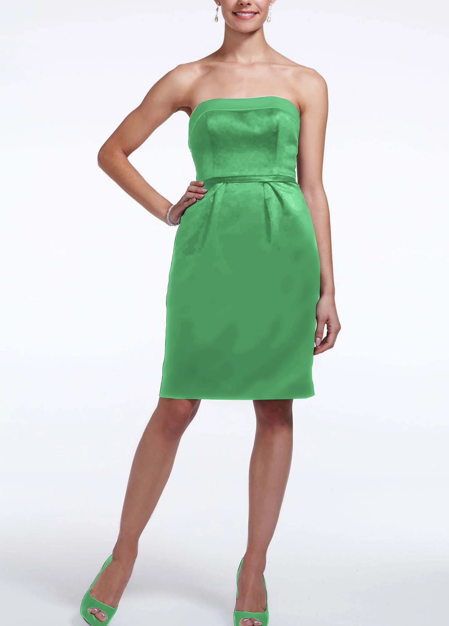 Short Satin Dress with Back Bow Detail - Image 18