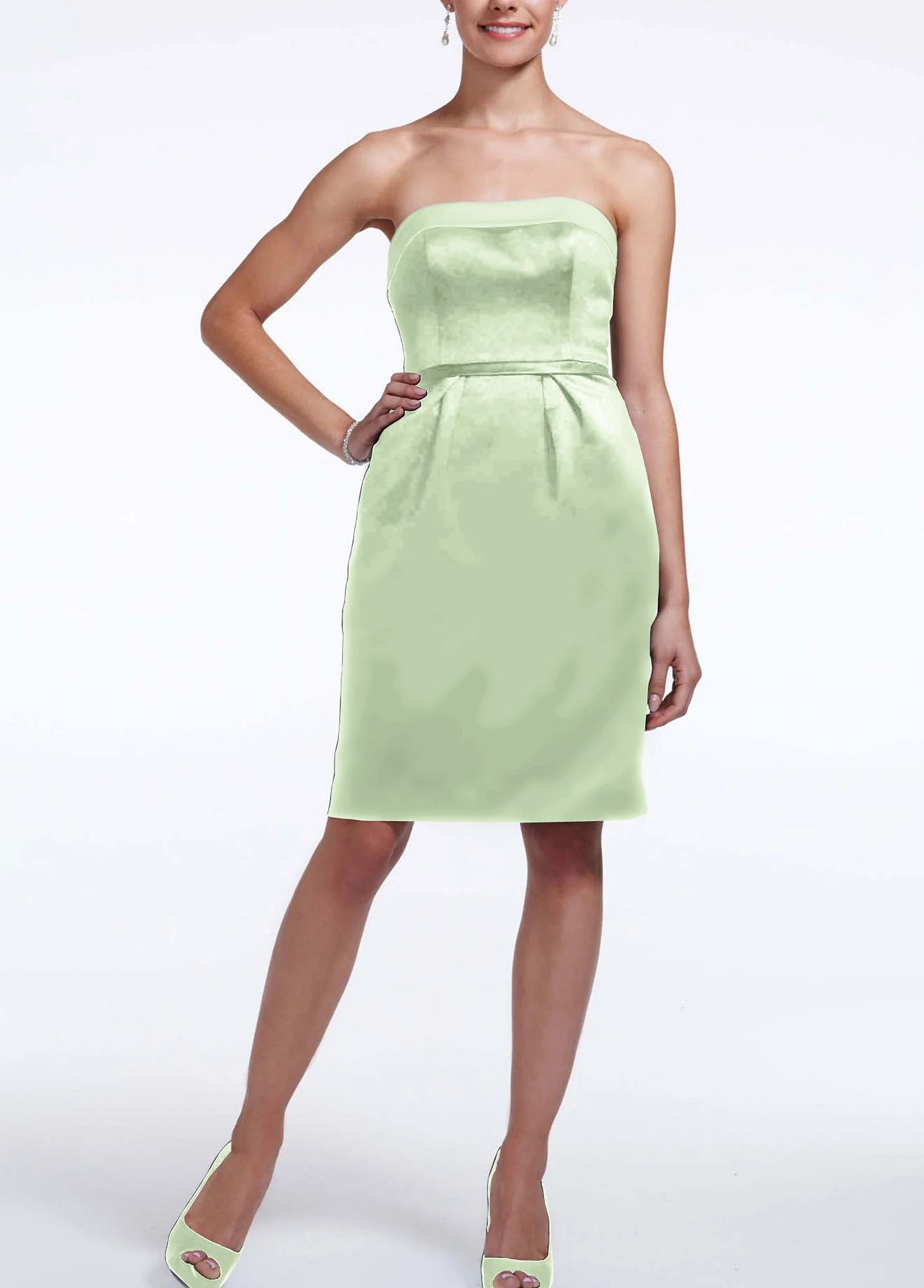 Short Satin Dress with Back Bow Detail - Image 19