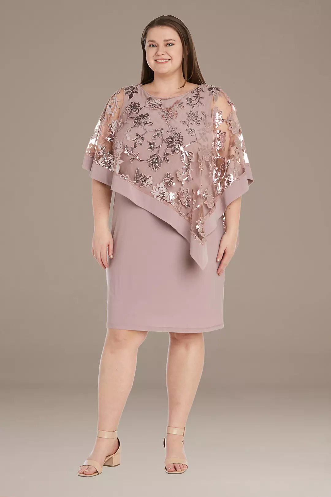 Short Sequin Capelet Dress - Image 3