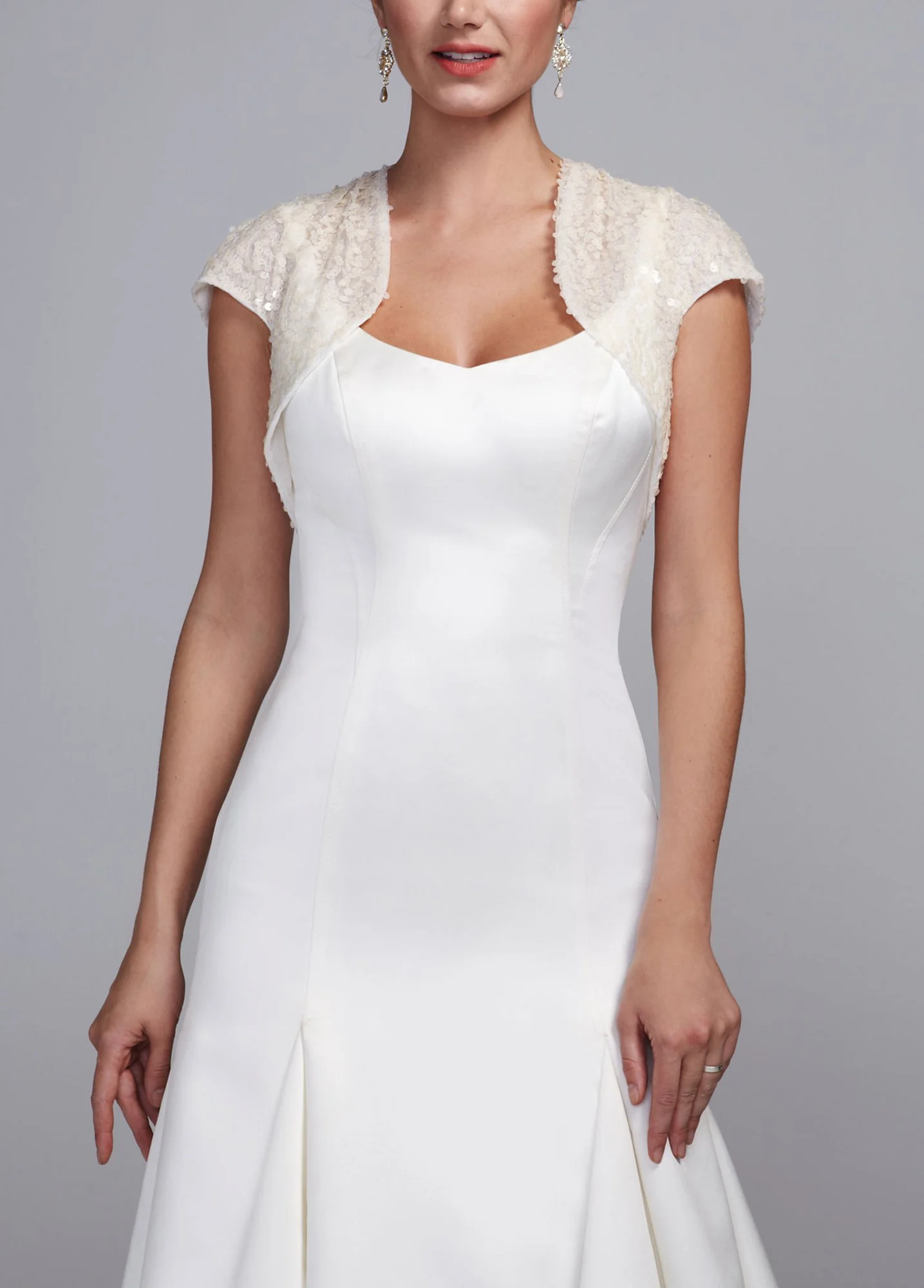 Short Sleeve Allover Sequin Jacket
