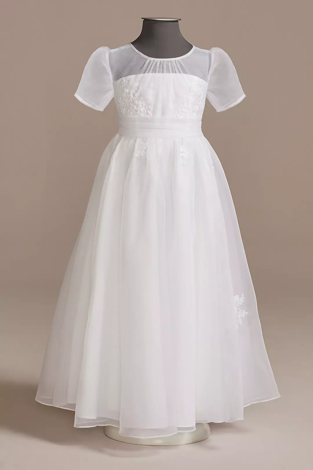 Short Sleeve Flower Girl Dress with Appliques - Image 5