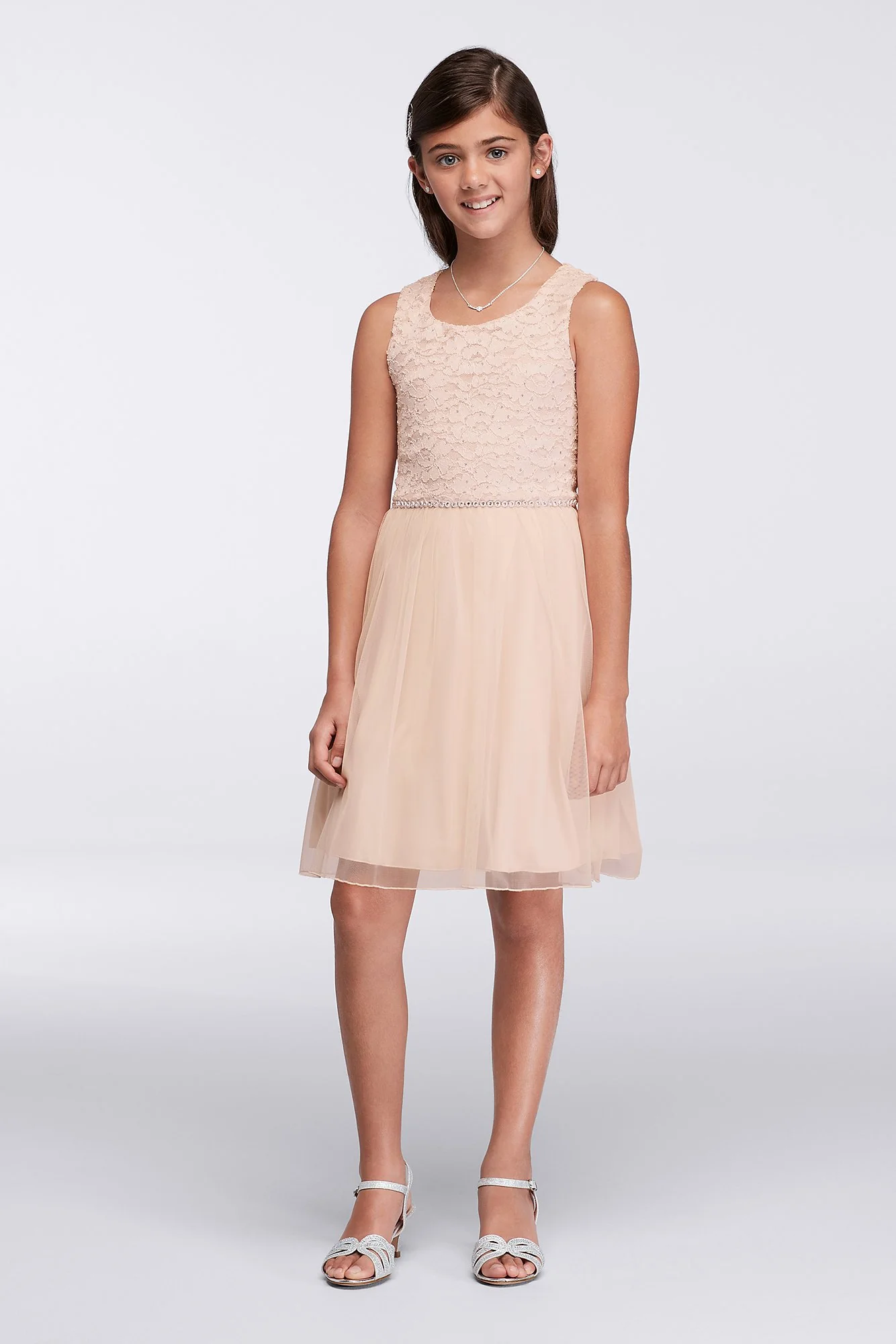 Short Sleeveless Lace Dress