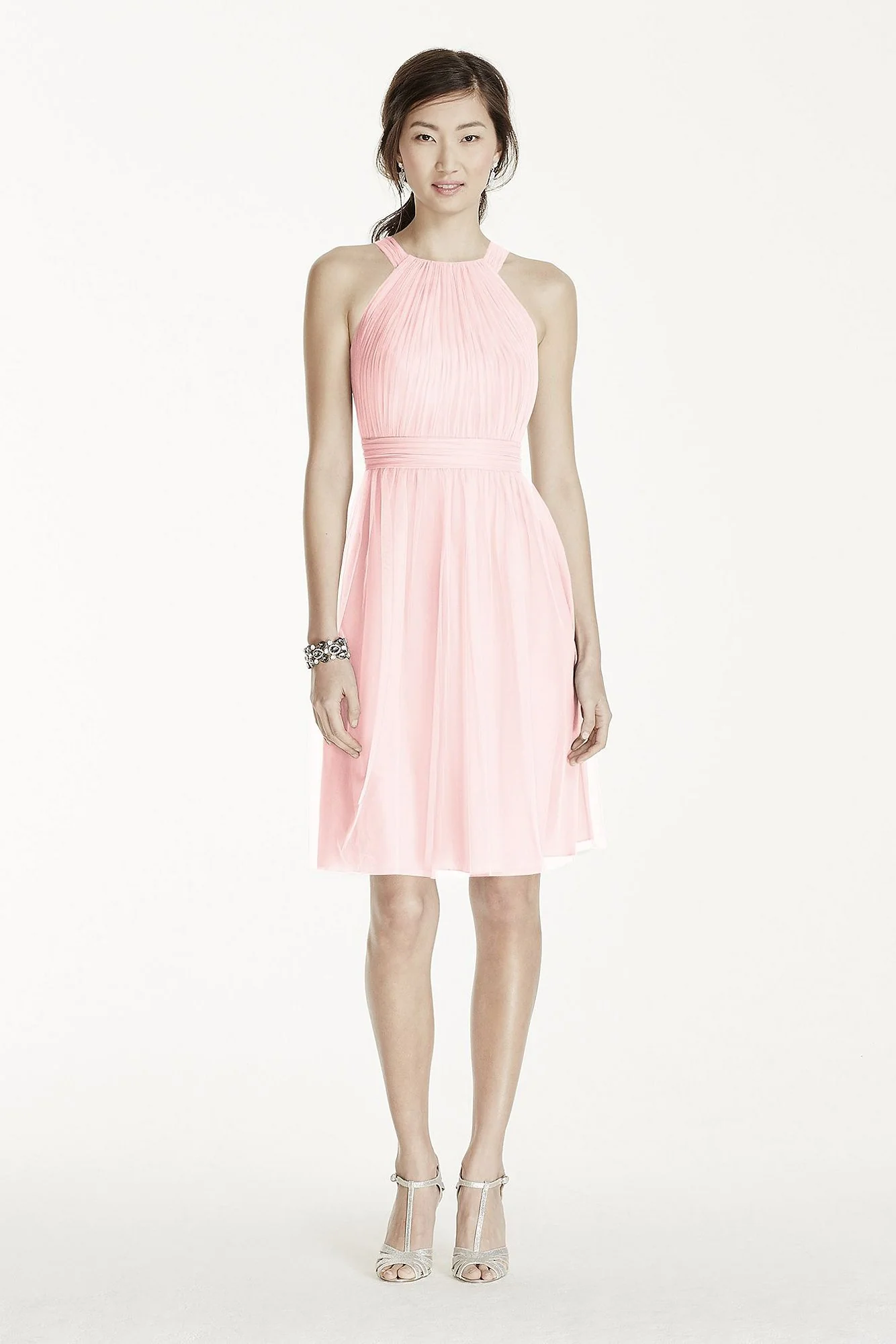 Short Tulle Dress with Pleated Bodice