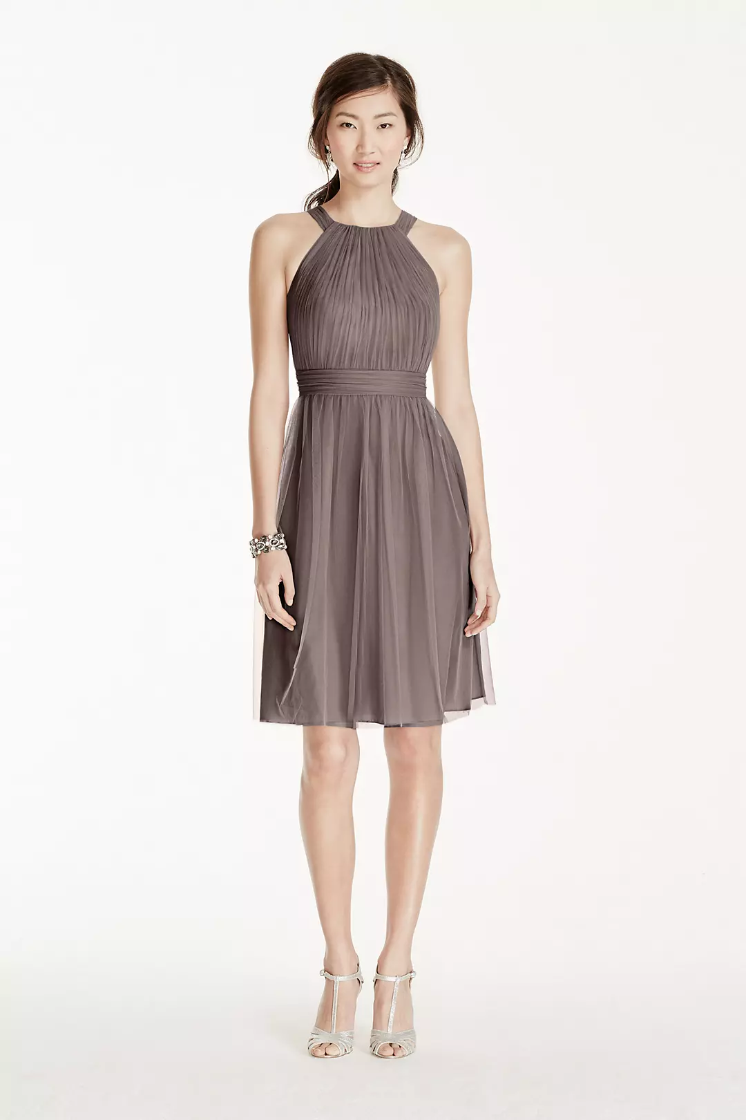 Short Tulle Dress with Pleated Bodice - Image 37