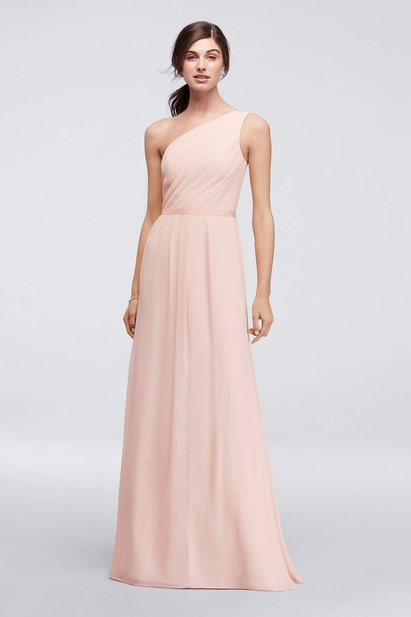 Side-Ruched One-Shoulder Bridesmaid Dress