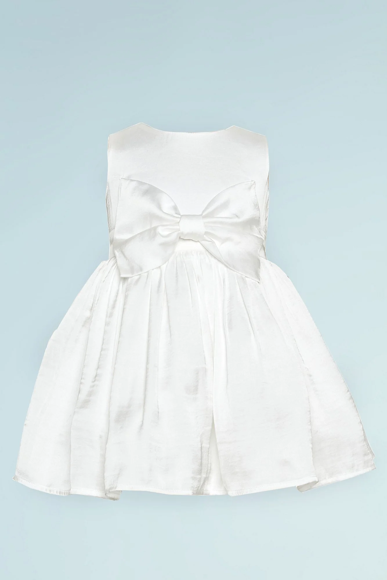 Silky Tank Flower Girl Dress with Bow Waist - Image 2