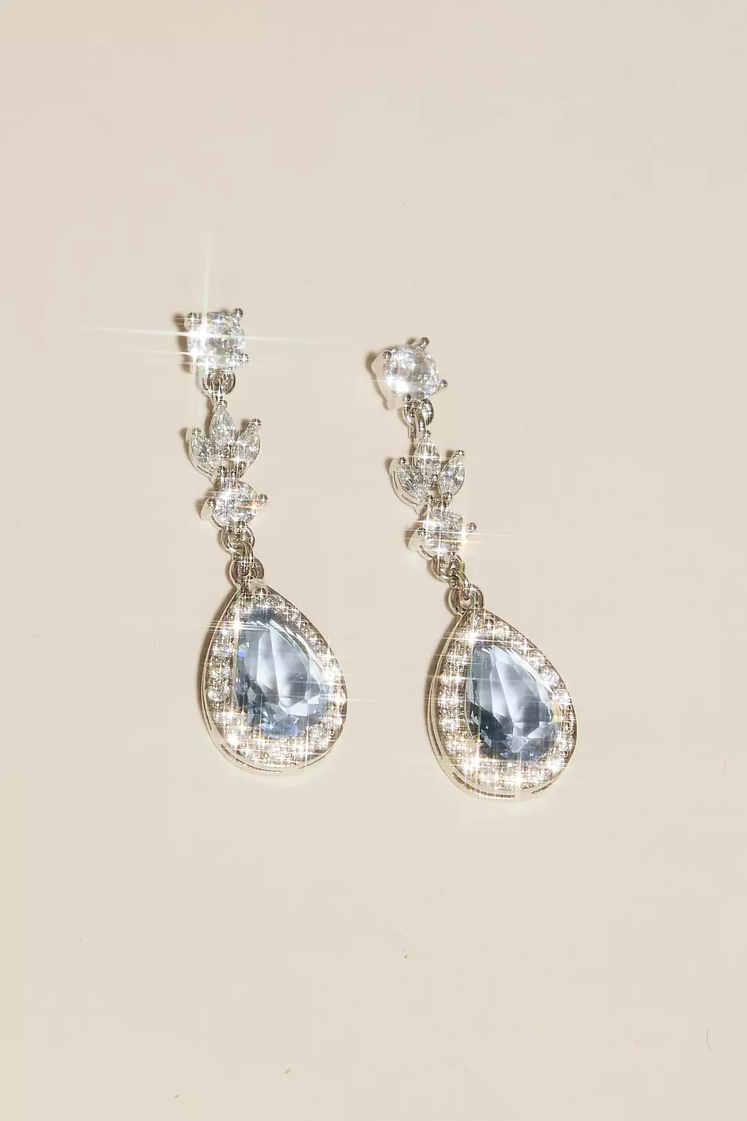 Silver and Blue Pear Drop Earrings - Image 2