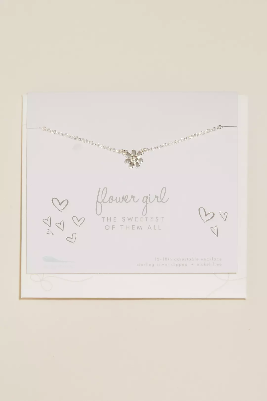 Silver Tone Flower Girl Necklace - Image 2
