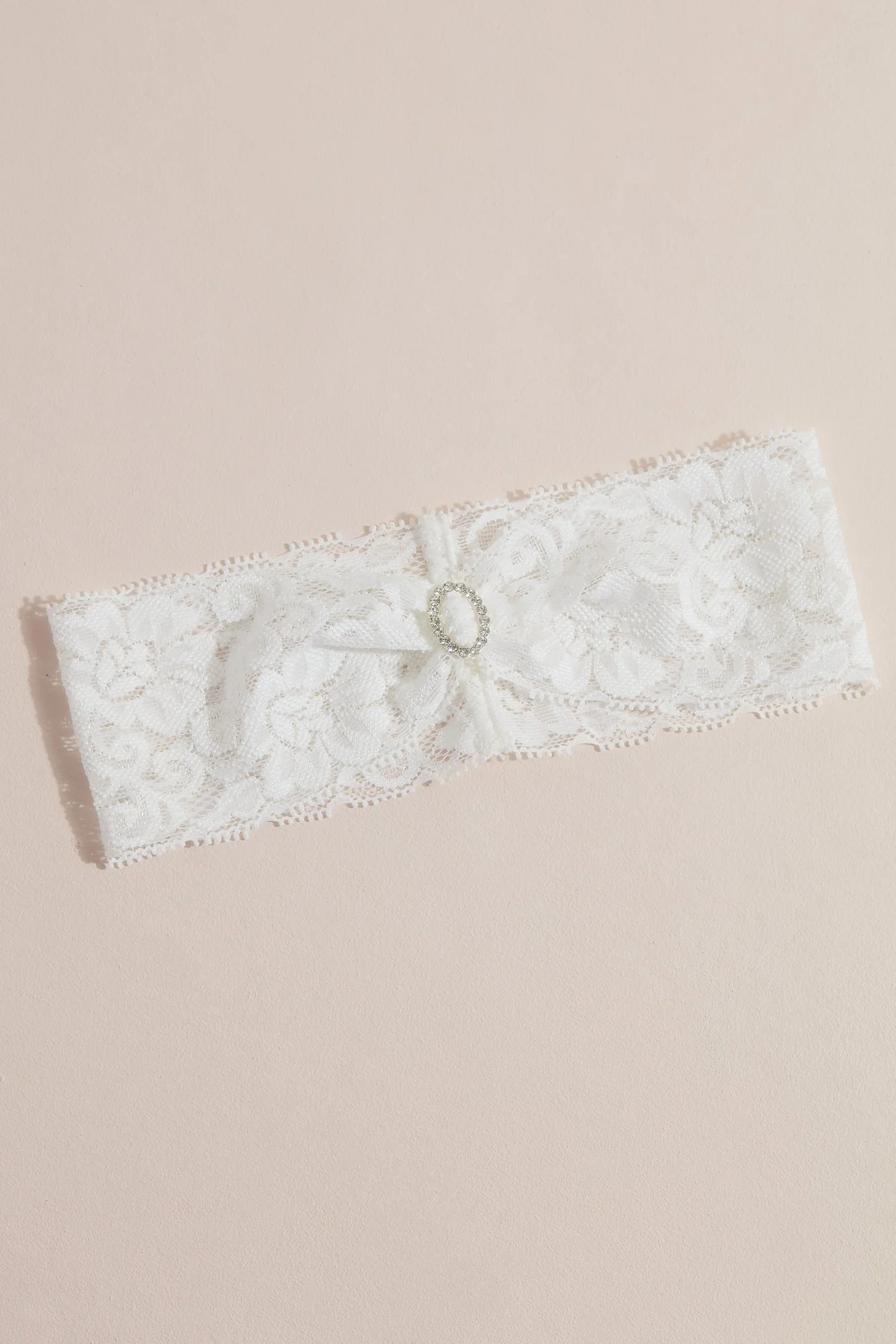 Simple Stretch Lace Garter with Rhinestone Detail - Image 2