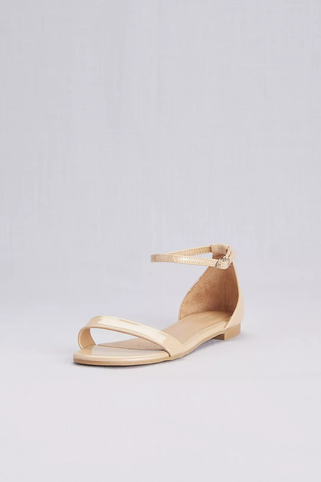 Single-Strap Mirror Metallic Flat Sandals - Image 5