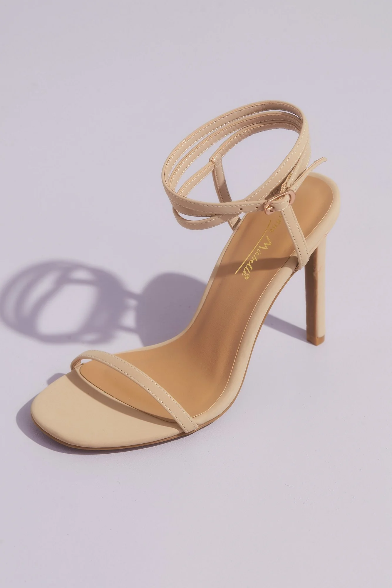 Skinny Strap Heeled Sandals with Wrap Ankle Strap