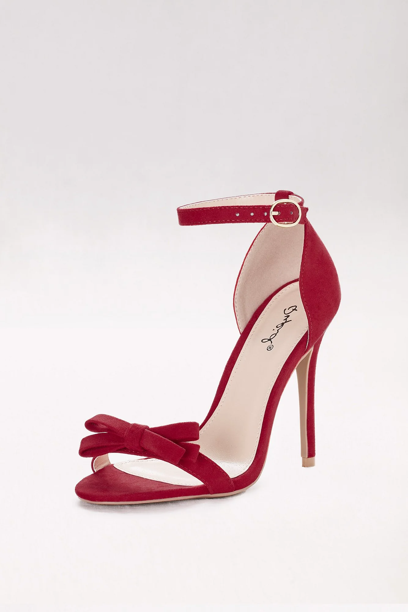 Skinny-Strap Stiletto Sandals with Bow